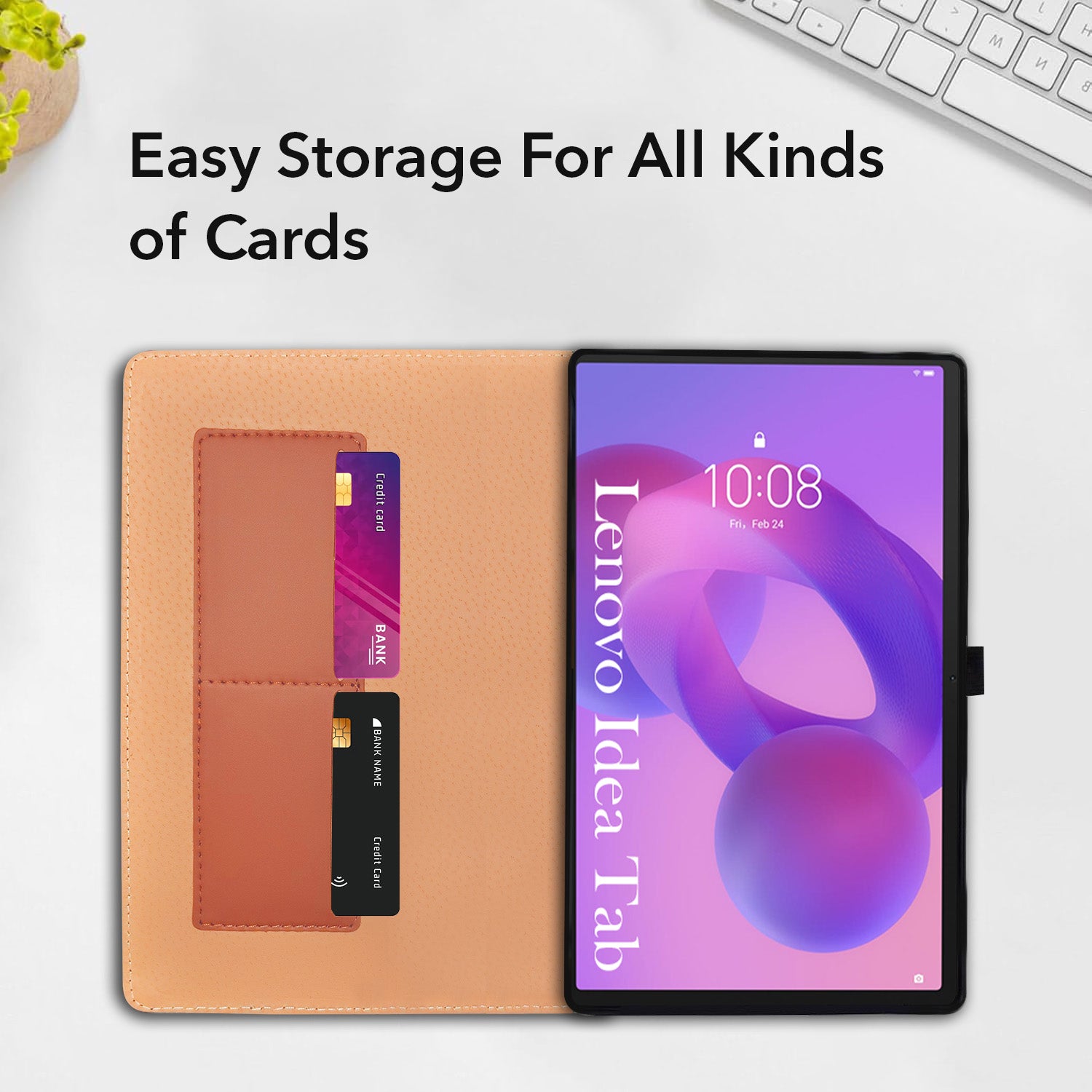 For Lenovo Idea Tab 11 Inch TB336FU/TB336ZU Flip Cover Folio Cover (PU Leather | Multi-Angle Smart Stand | Card Storage Slots | Silicone Back Pouch)