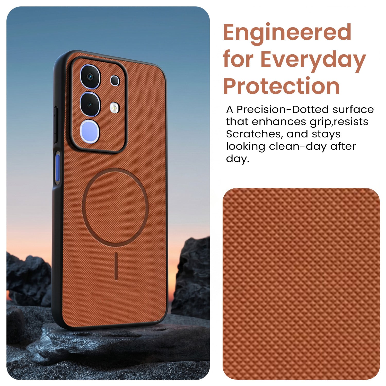 For Vivo iQOO Z10x Back Cover Case PU Leather (Texture Grip Design | Professional Minimalist | Camera Protection | Soft and Flexible)