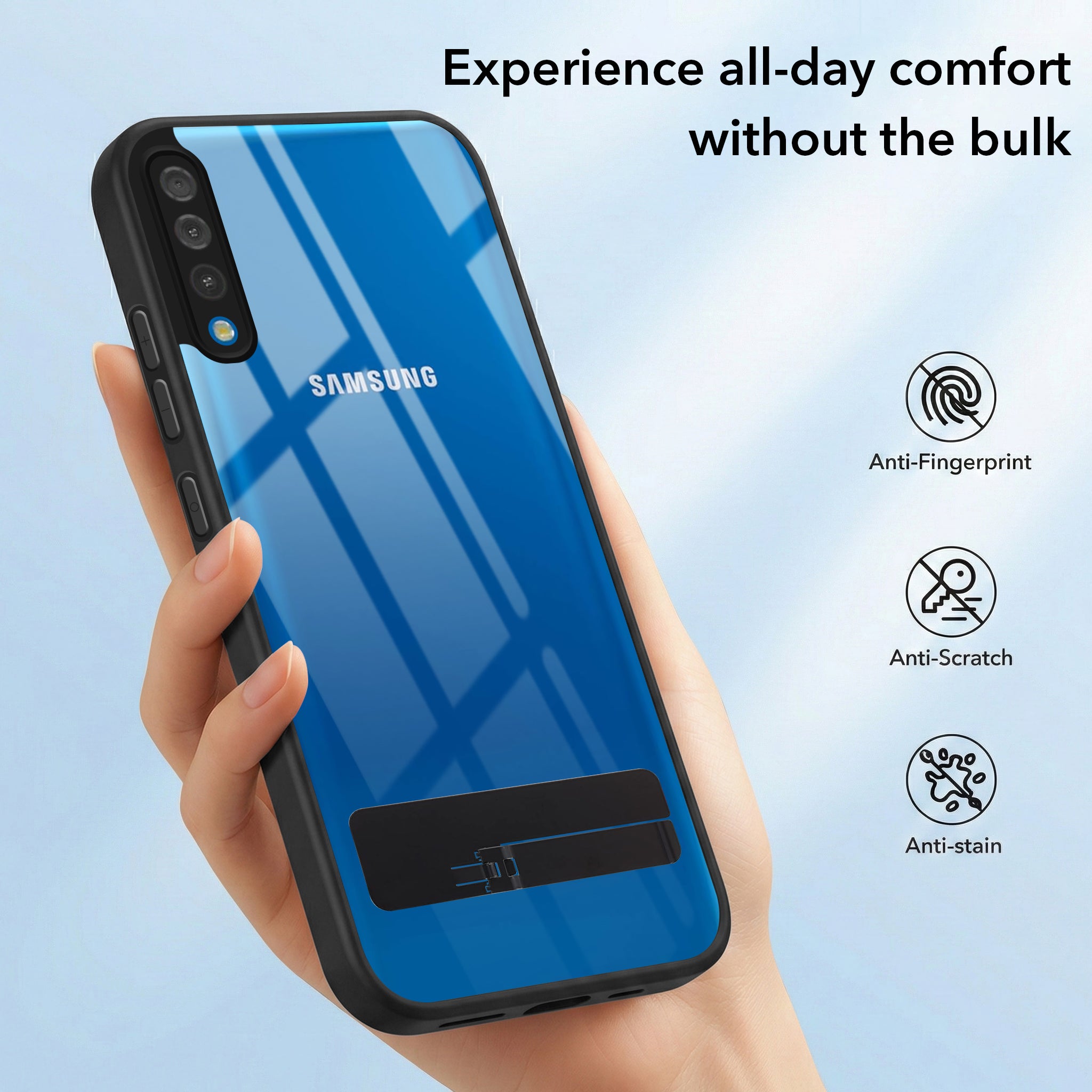 For Samsung Galaxy A50 | Galaxy A50s Back Cover Case (Built-in Stand | Lifetime Anti Yellow | Kickstand Shockproof | Camera Protection | MagSafe Compatible)