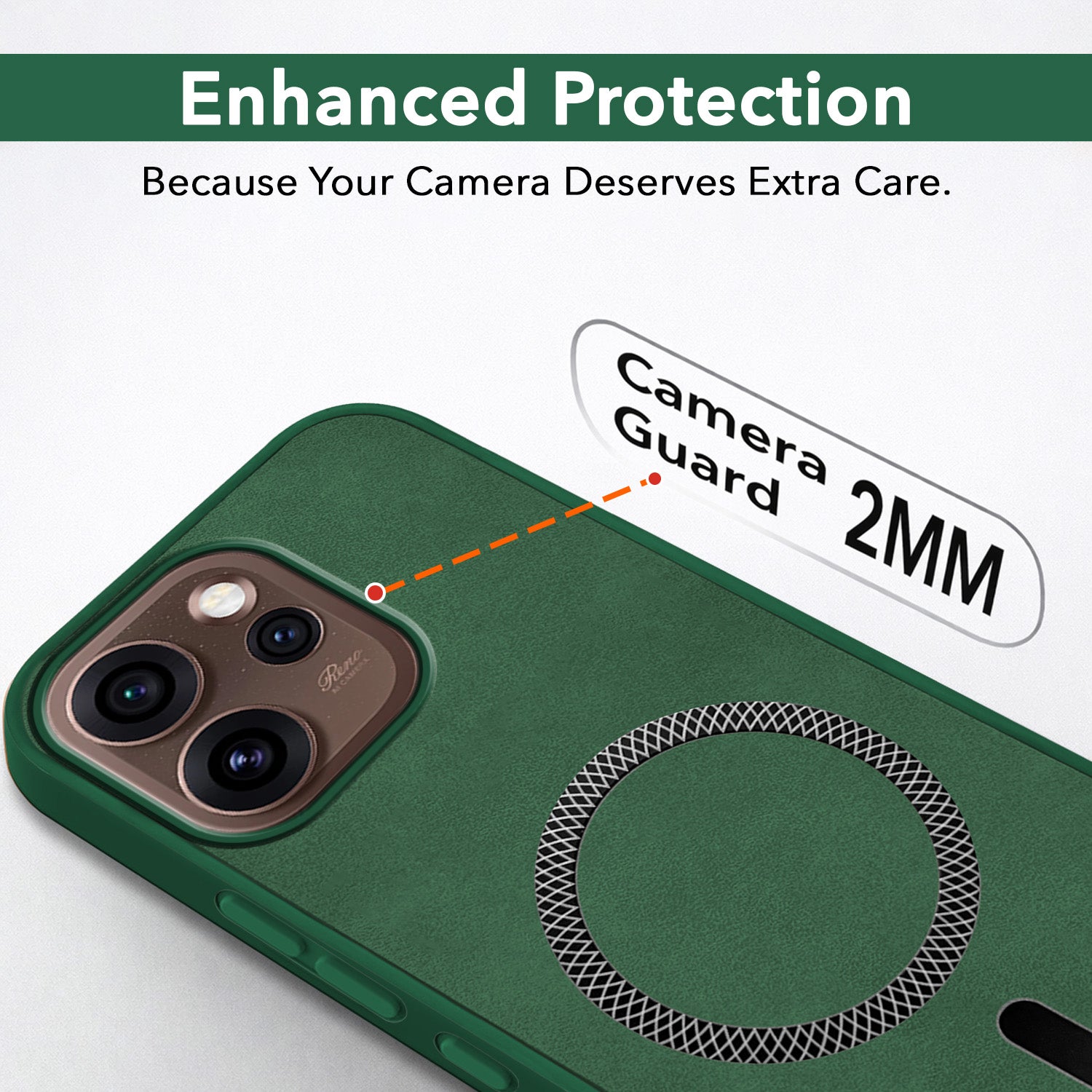 For Oppo Reno15 Pro 5G | Oppo Reno 15 Pro 5G Back Cover Case Leather Finish (MagSafe Compatible Wireless Charging | Soft Touch | Camera Bump Protection)