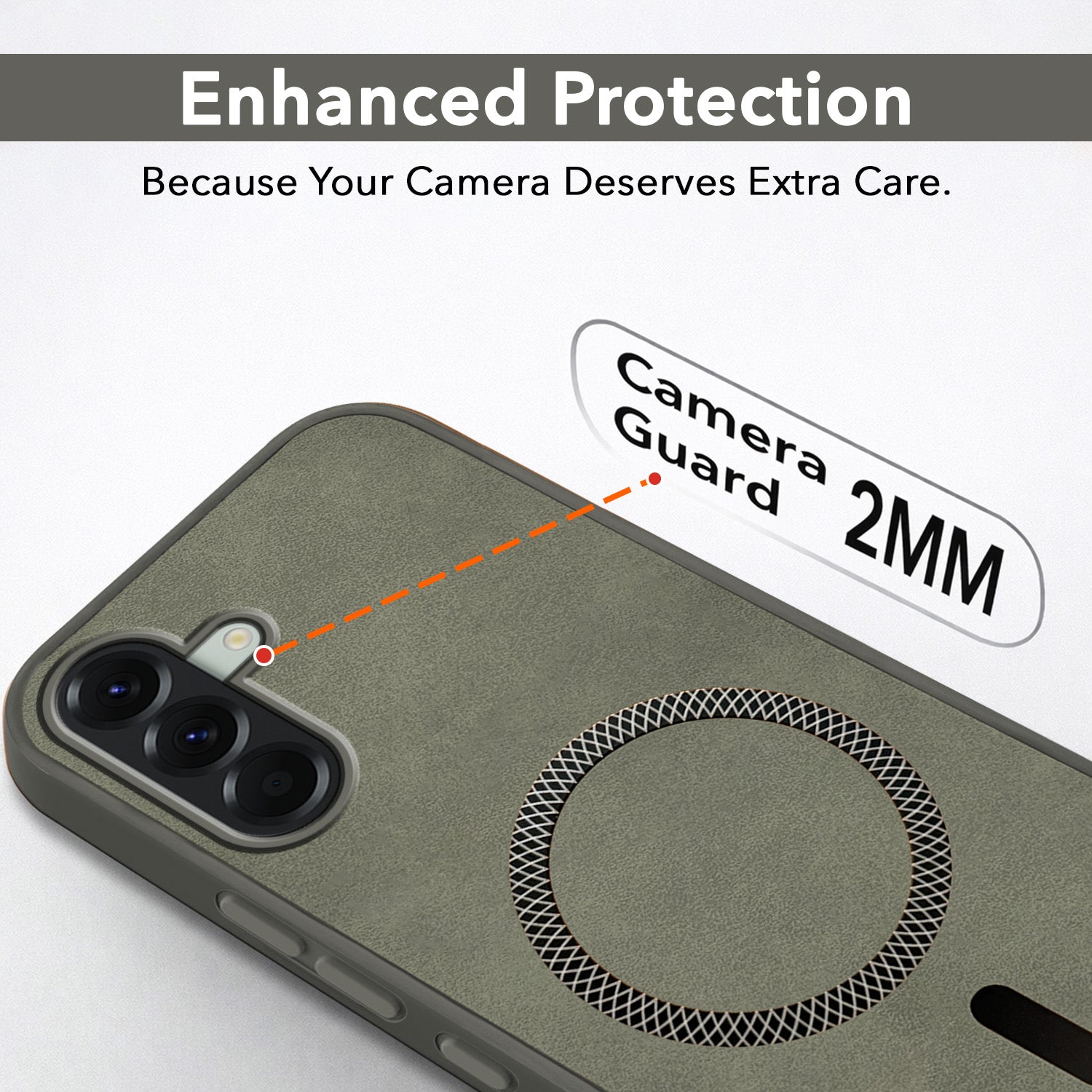 For Samsung Galaxy A56 Back Cover Case Leather Finish (MagSafe Compatible Wireless Charging | Soft Touch | Camera Bump Protection)