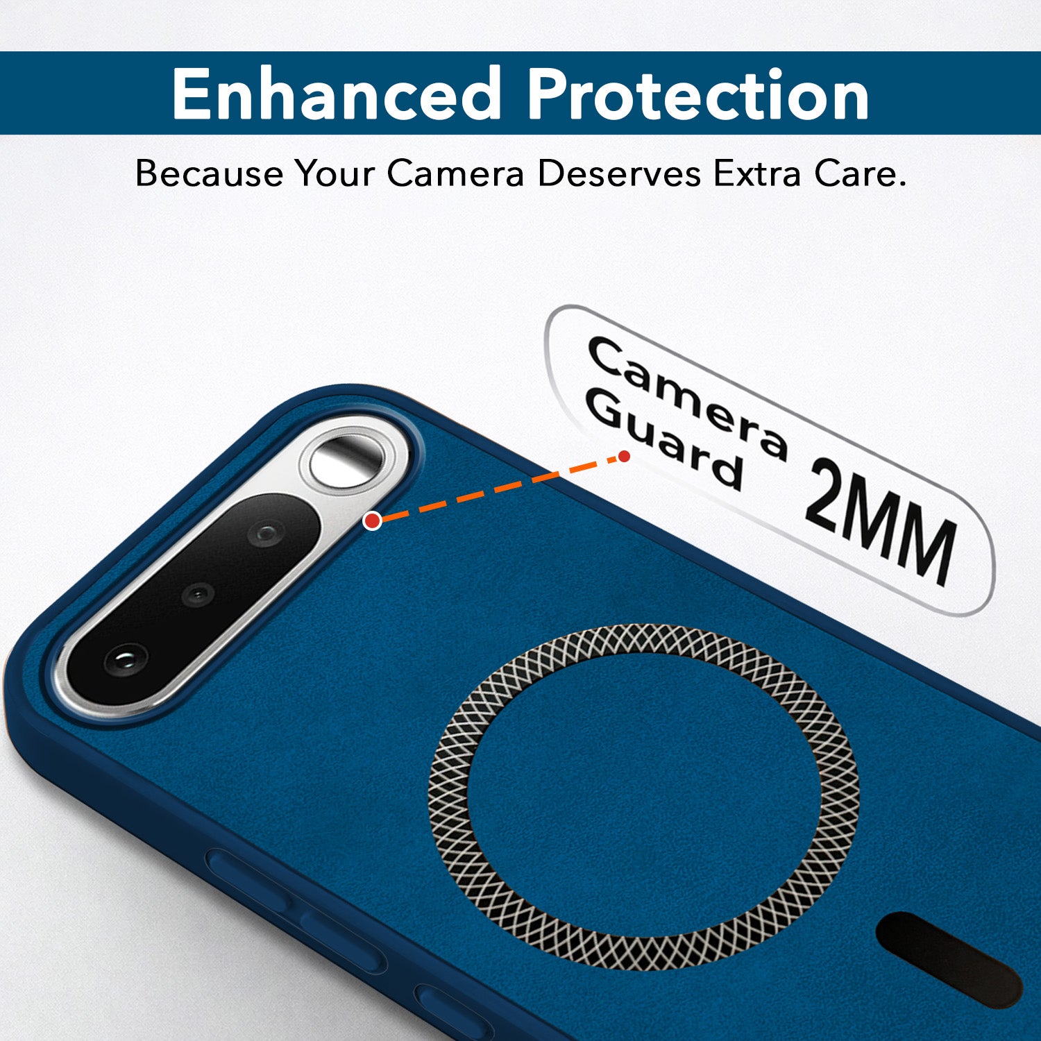 For Realme 16 Back Cover Case Leather Finish (MagSafe Compatible Wireless Charging | Soft Touch | Camera Bump Protection)