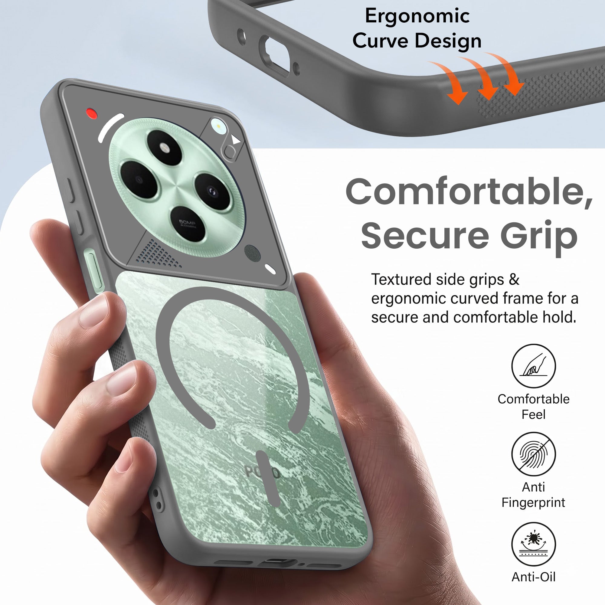 For Poco C75 | Poco M7 Back Cover Case Lifetime Anti-Yellow Clear (Camera Protection | Side Grip | Wireless MagSafe Compatible)