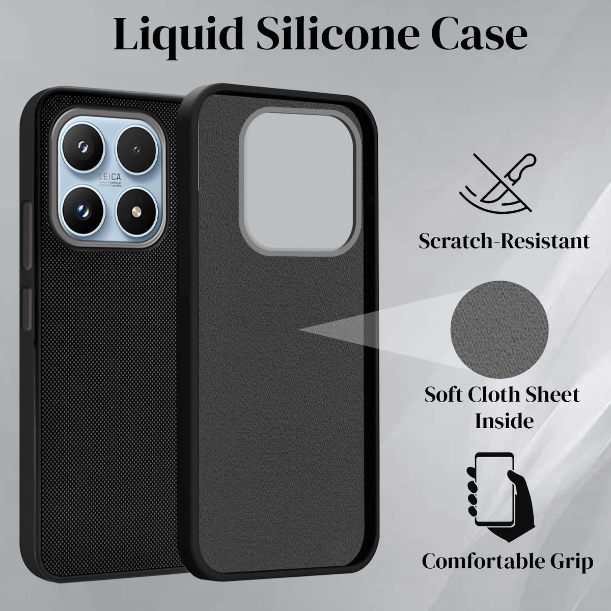 For Redmi 17 5G Back Cover Case Rubberised (Textured Grip Design| Micro-Fiber Cloth Inside | Slim and Light Weight | Soft Touch and Feel)
