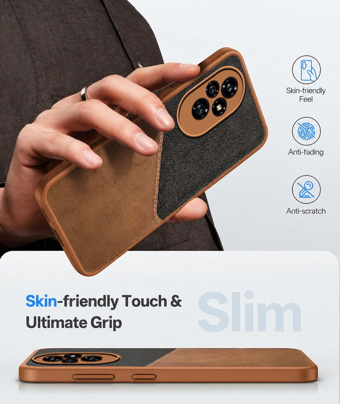 For Honor 200 5G Back Cover Case (Dual PU Leather Stitch | Professional Minimalist | Soft and Flexible)