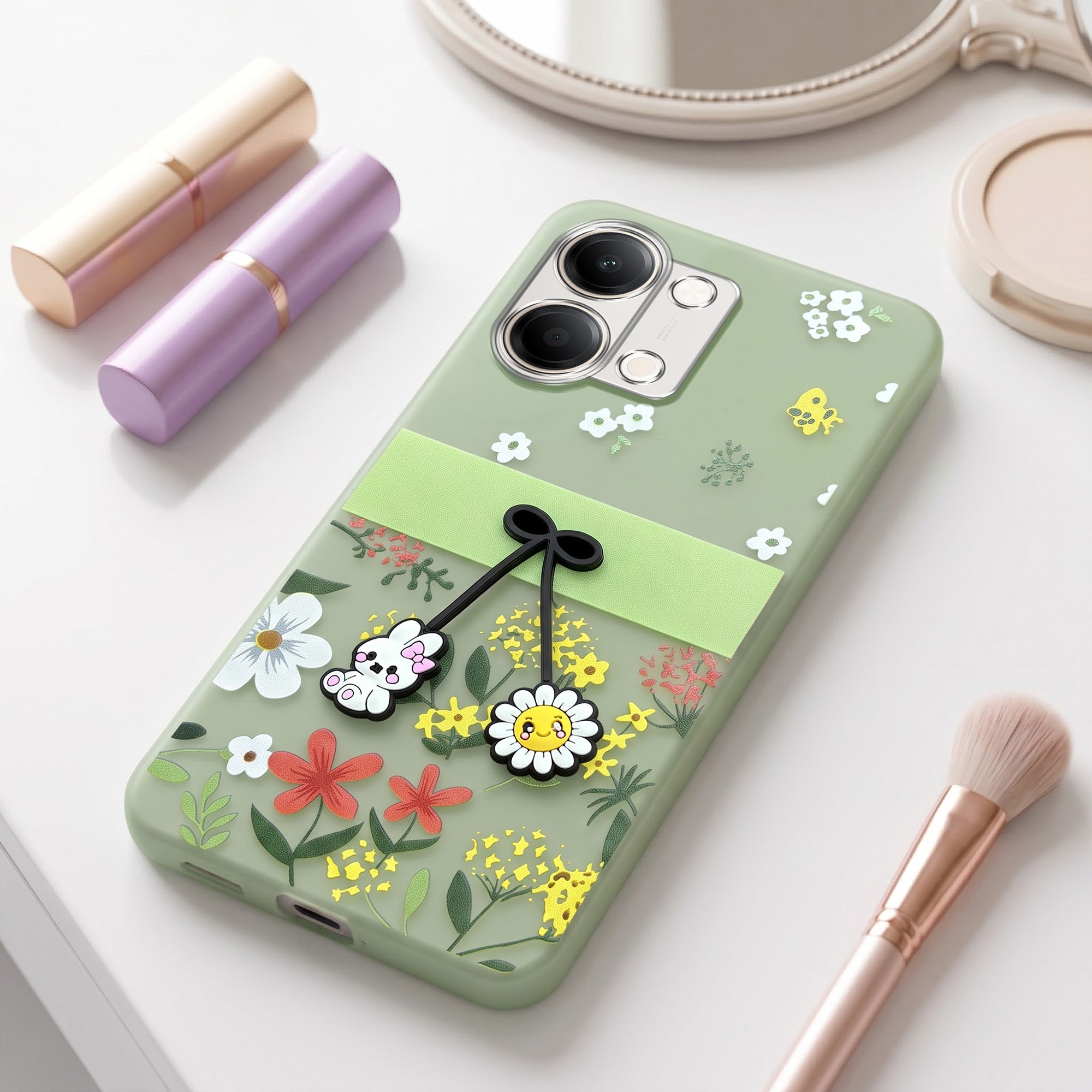 For Vivo Y05 4G Back Cover Case (3D Cute Cartoons | Hard Back Side Soft | Matte Premium Finish | HD Printing)