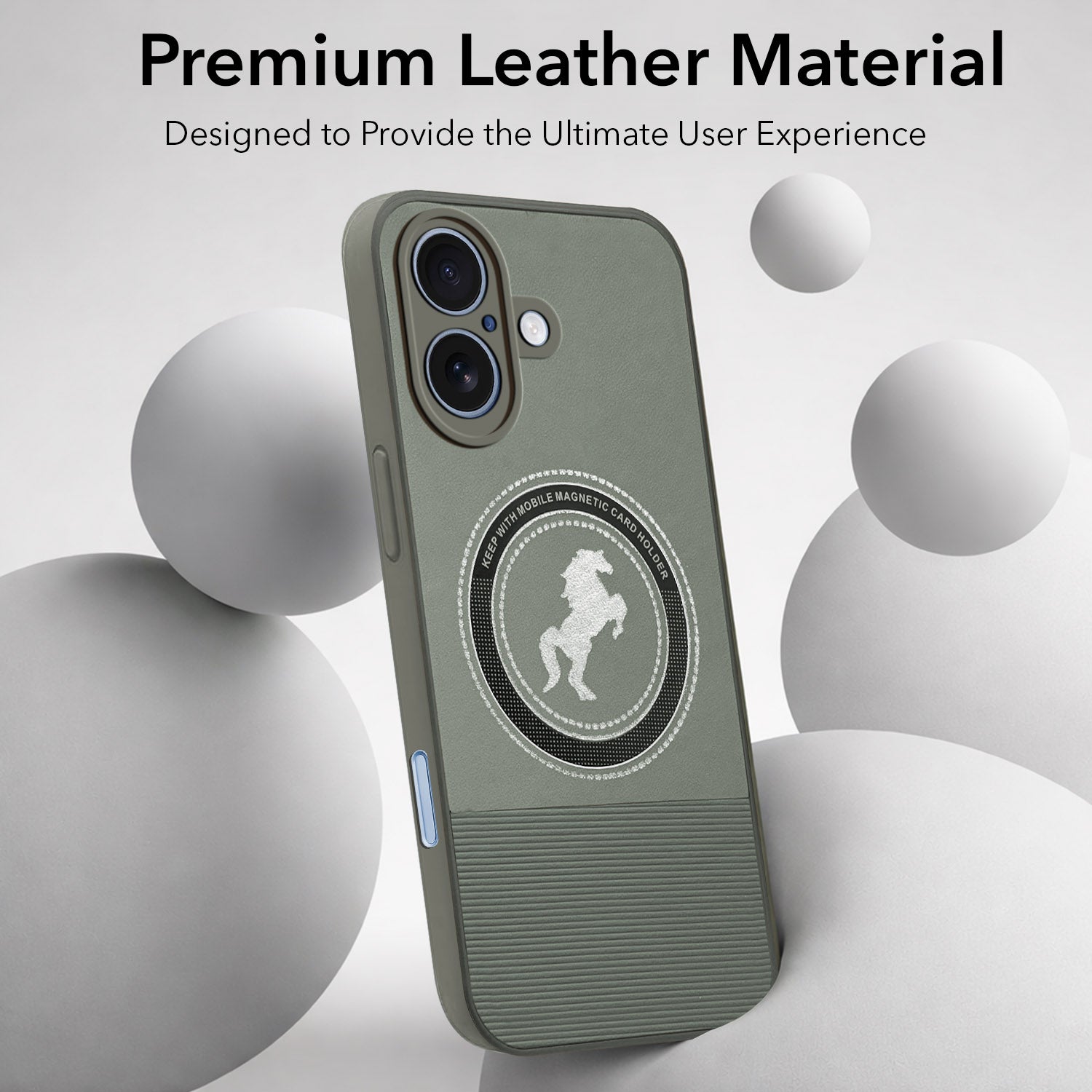 For Apple iPhone 17 Leather Finish Back Cover Case (Professional Minimalist Texture | MagSafe Compatile | Camera Protection | Sleek Sober Formal)