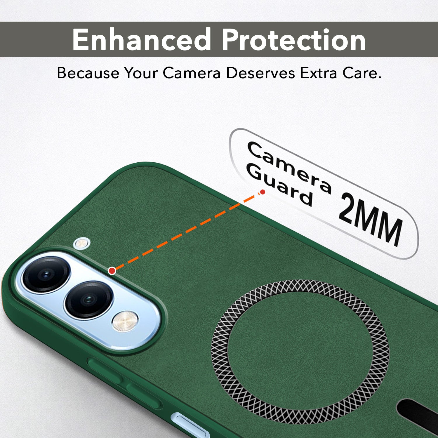 For Vivo iQOO Z10 Lite Back Cover Case Leather Finish (MagSafe Compatible Wireless Charging | Soft Touch | Camera Bump Protection)