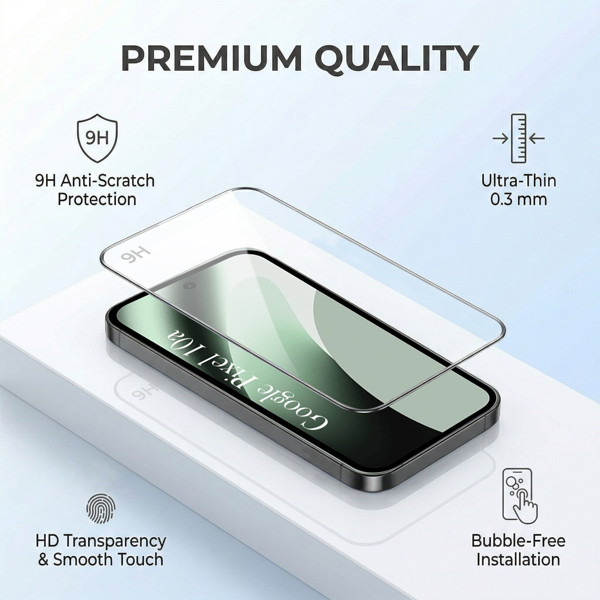 For Google Pixel 10a Combo with Back Cover and 9H Tempered Glass (Lifetime Anti-Yellow | Crystal Clear Shockproof | Oleophobic Coating Screen Glass)