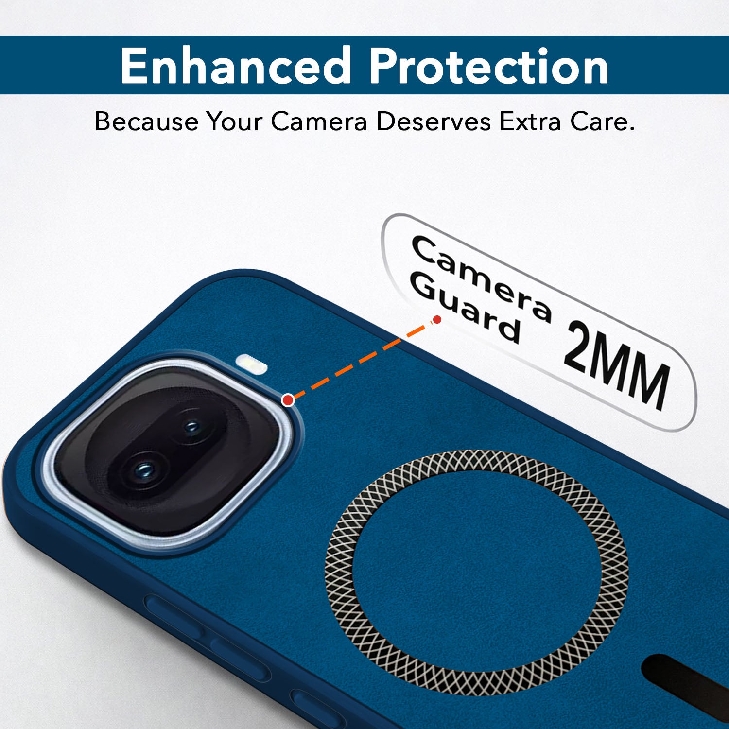 For Vivo iQOO 15R 5G Back Cover Case Leather Finish (MagSafe Compatible Wireless Charging | Soft Touch | Camera Bump Protection)