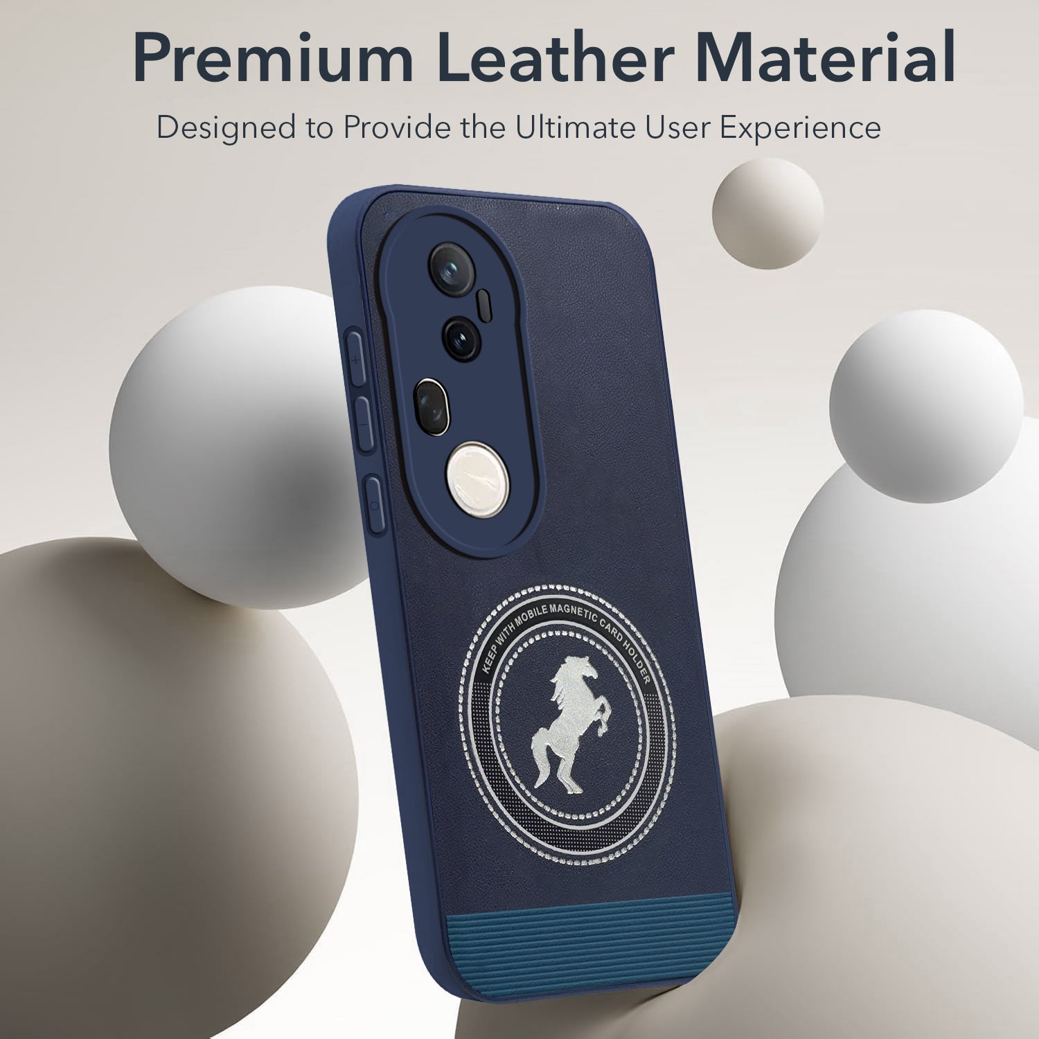 For Vivo T4 Ultra Back Cover Case PU Leather Finish (Professional Minimalist Texture | MagSafe Compatile | Camera Protection | Sleek Sober Formal)