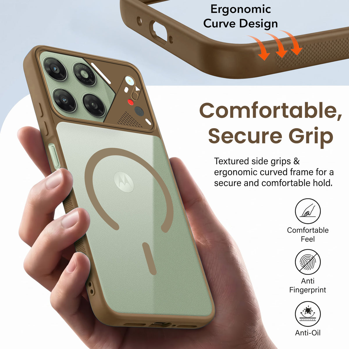 For Motorola Moto G77 Power Back Cover Case Lifetime Anti-Yellow Clear (Camera Protection | Side Grip | Wireless MagSafe Compatible)