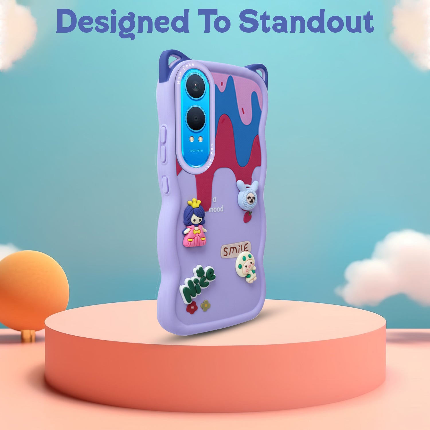 For OnePlus Nord CE 4 Lite Back Case Cover Strap (3D embossed Figures | Strap Holder | 360* Soft Cushion with Camera Bump)