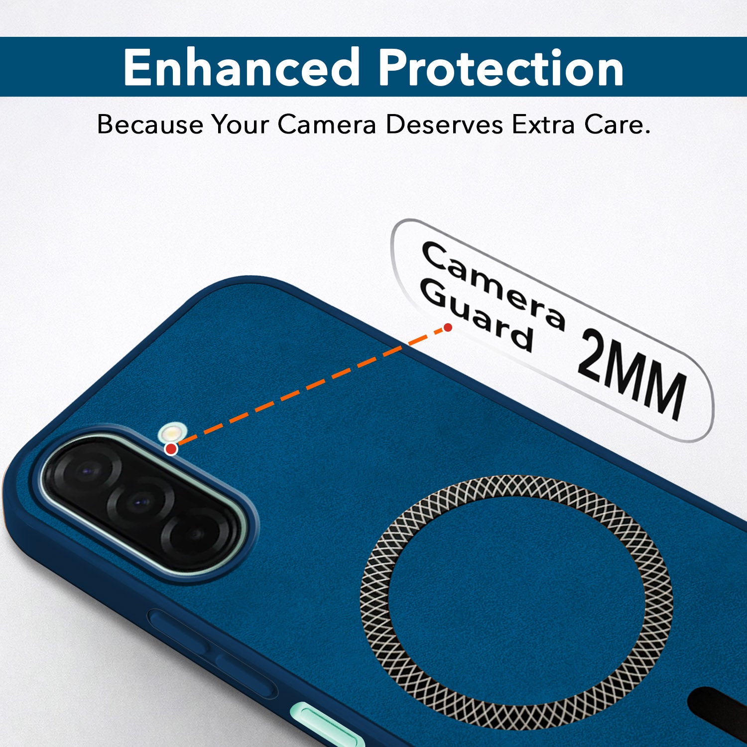 For Samsung Galaxy A26 5G Back Cover Case Leather Finish (MagSafe Compatible Wireless Charging | Soft Touch | Camera Bump Protection)