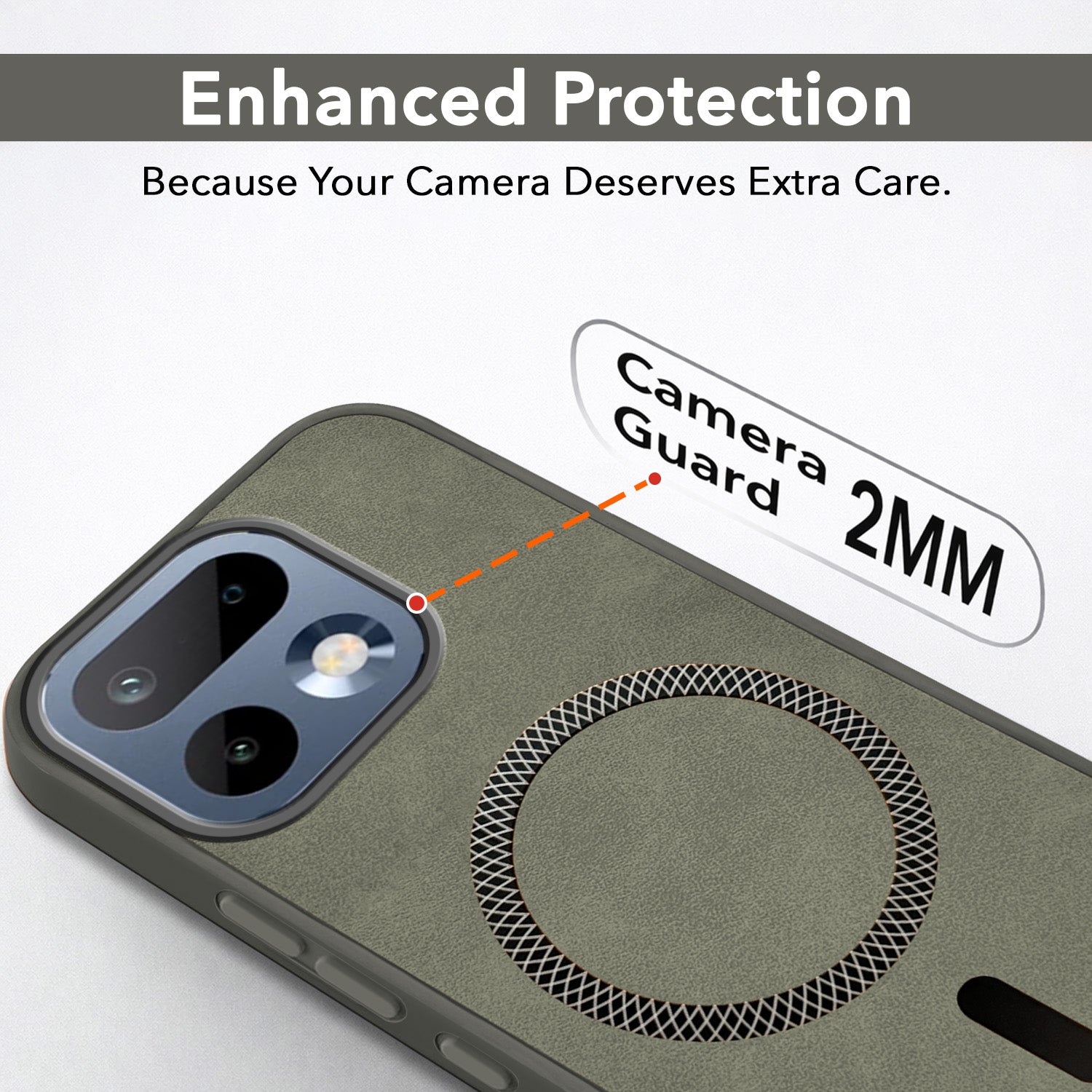 For Realme 16 Pro Back Cover Case Leather Finish (MagSafe Compatible Wireless Charging | Soft Touch | Camera Bump Protection)