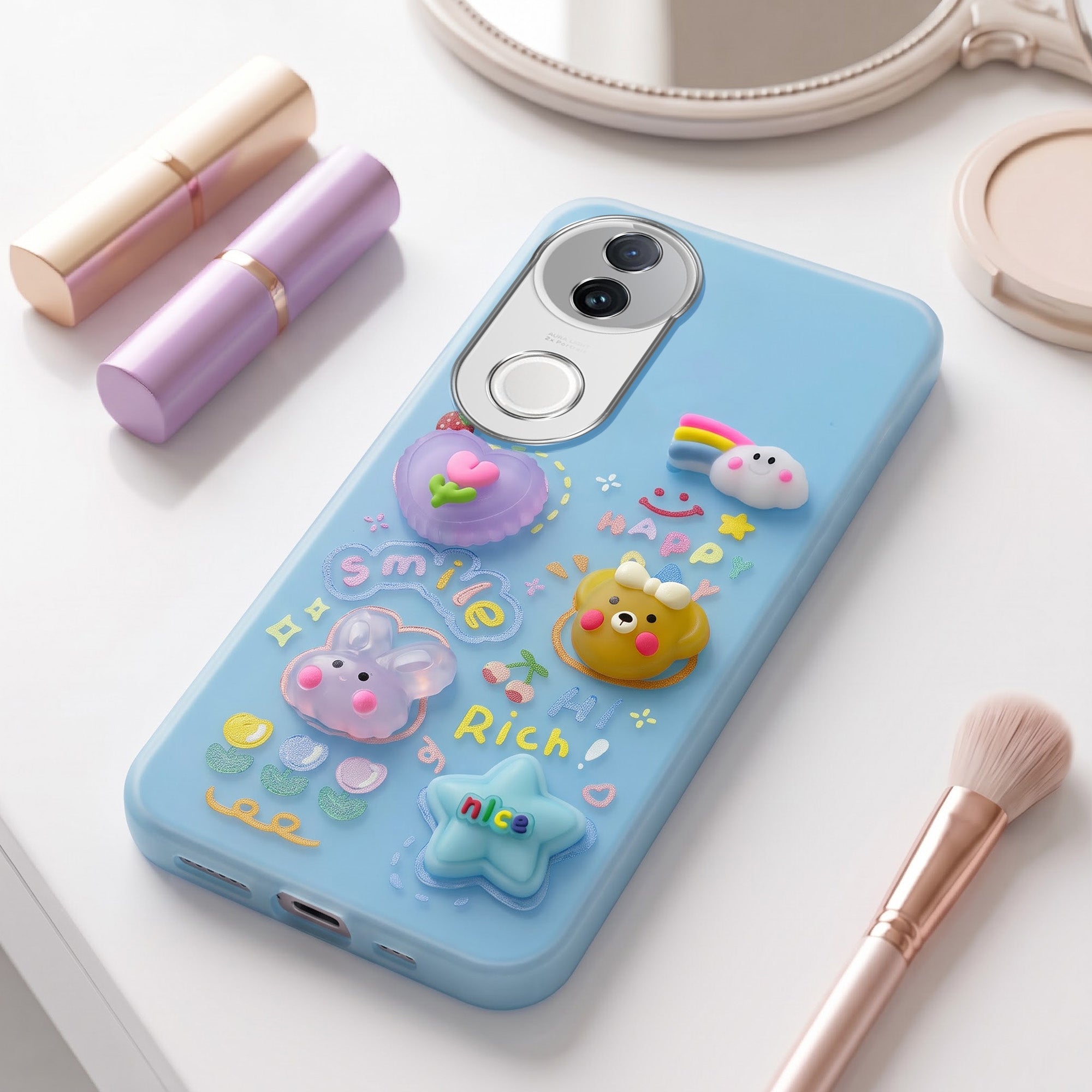 For Vivo iQOO Z10R Back Cover Case (3D Cute Cartoons | Hard Back Side Soft | Matte Premium Finish | HD Printing)