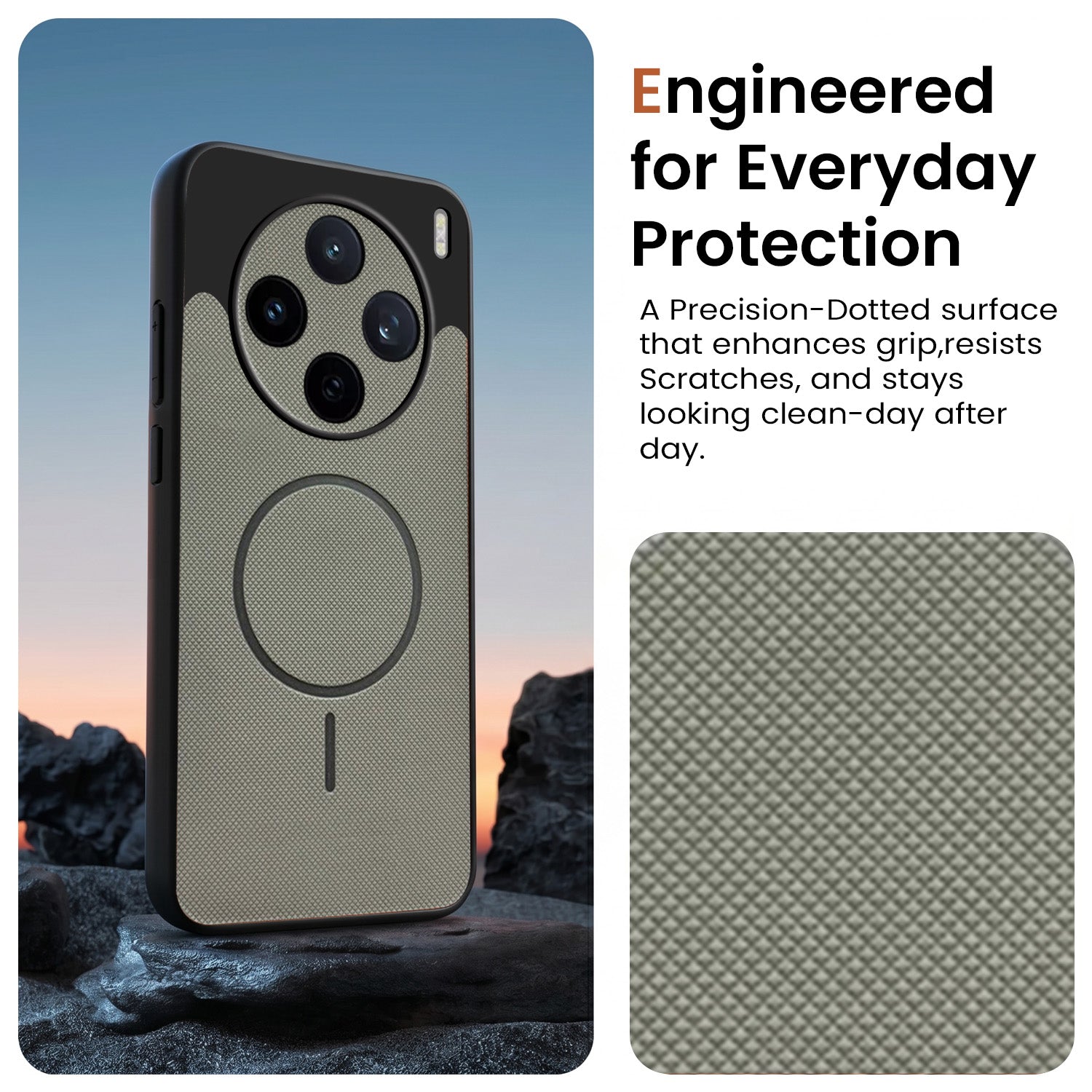 For Vivo X200T Back Cover Case PU Leather (Texture Grip Design | Professional Minimalist | Camera Protection | Soft and Flexible)