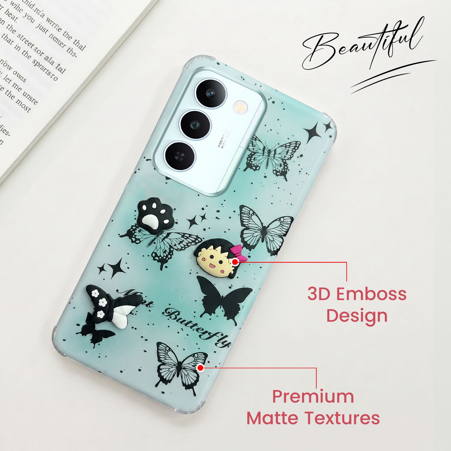 For Realme P4 Lite 5G | Realme Narzo 100 Lite 5G Back Cover Case (3D Cute Cartoons | Hard Back Side Soft | Matte Premium Finish | HD Printing)