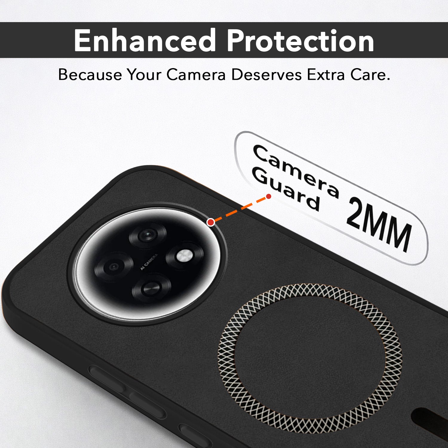 For Oppo F31 Pro Plus Back Cover Case Leather Finish (MagSafe Compatible Wireless Charging | Soft Touch | Camera Bump Protection)