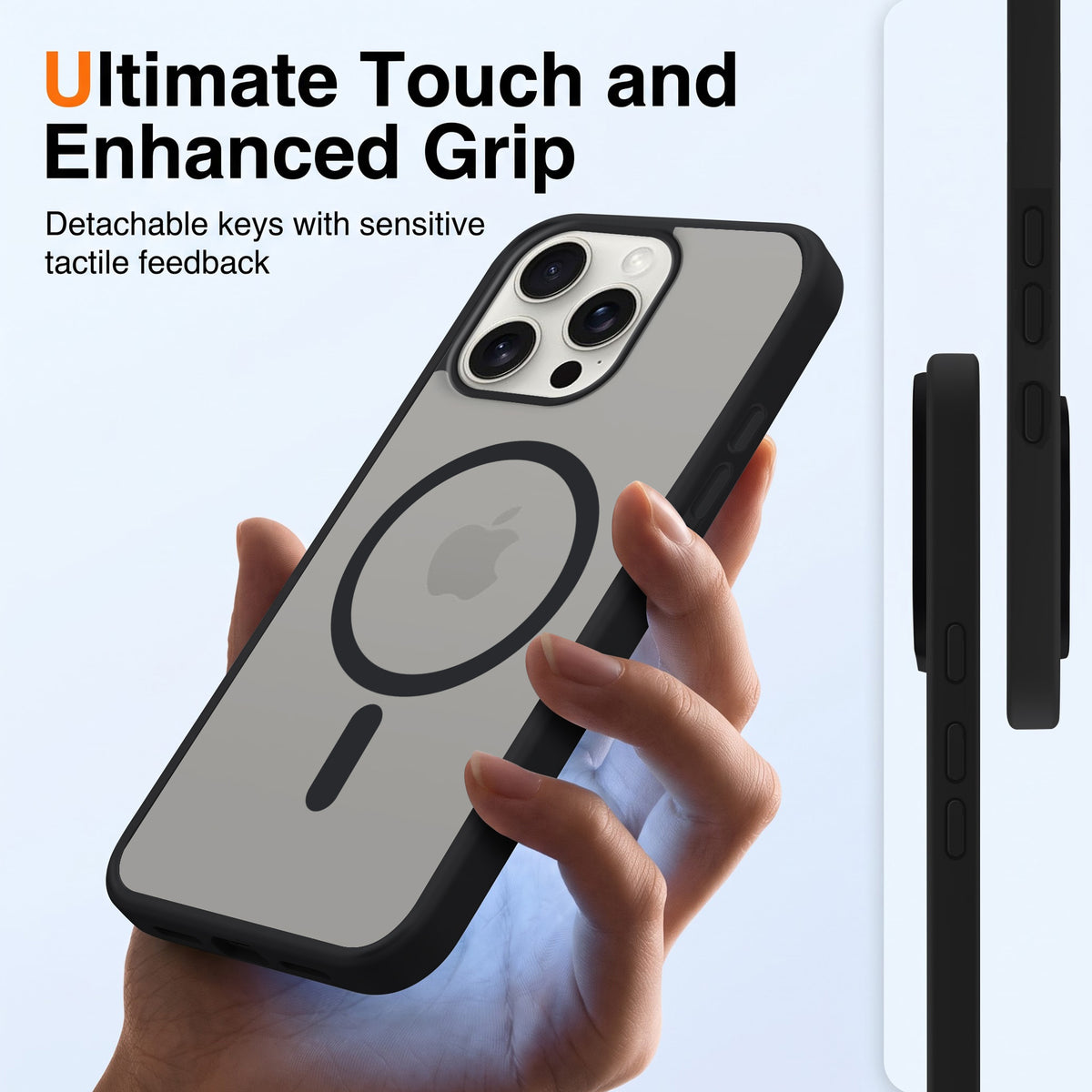 For Apple iPhone 15 Pro Max Matte Finish Back Case Cover (MagSafe Compatible | Translucent Soft Touch | Slim and Unbreakable)