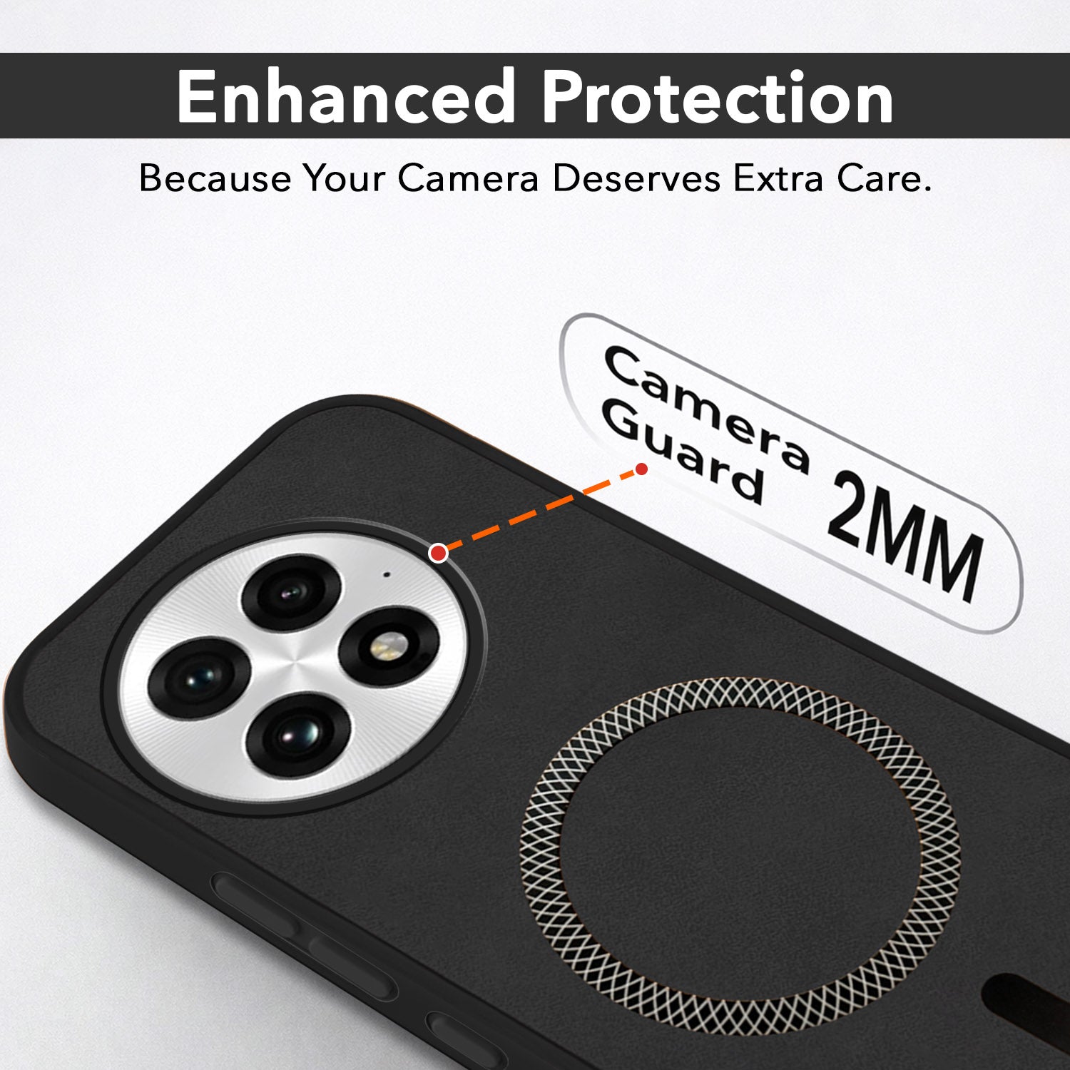 For OnePlus 13 Back Cover Case Leather Finish (MagSafe Compatible Wireless Charging | Soft Touch | Camera Bump Protection)