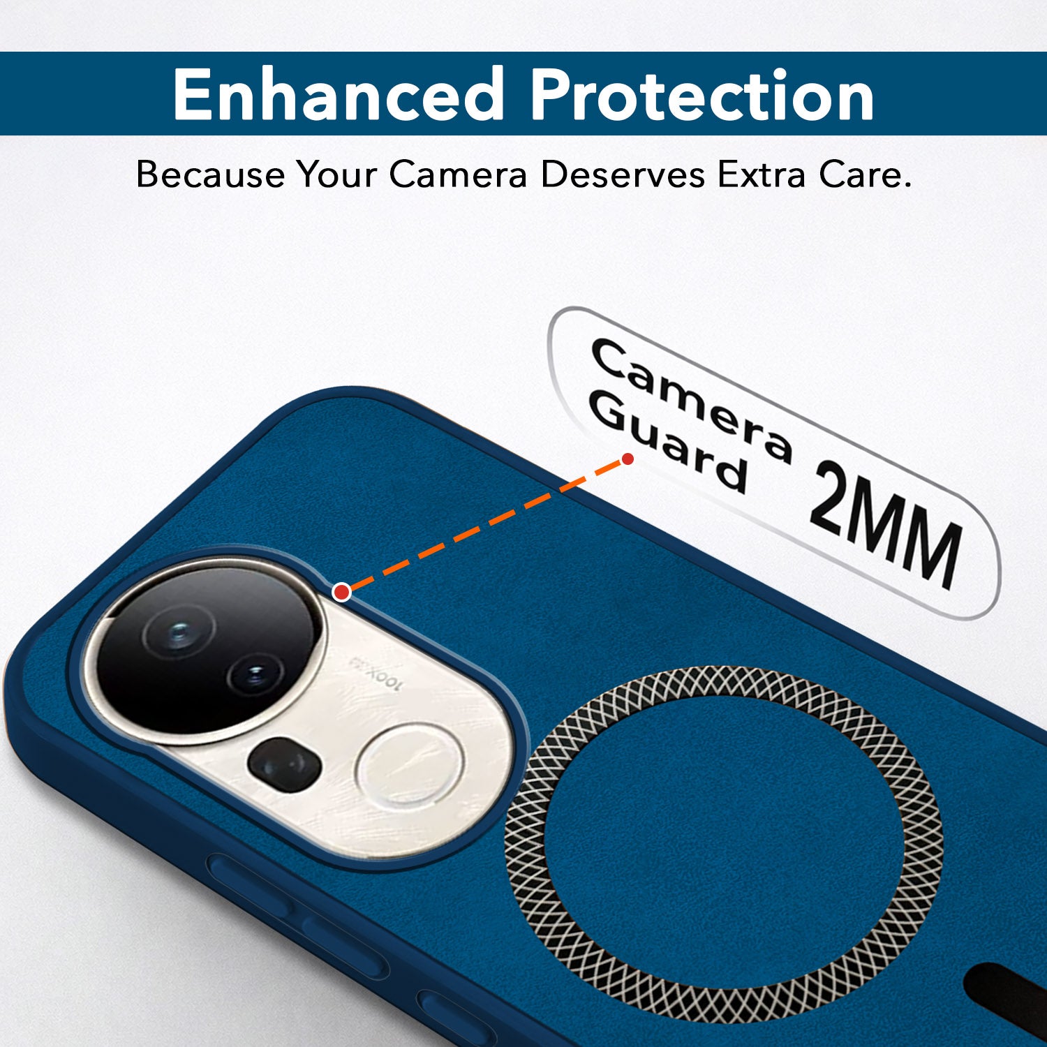For Vivo T4 Ultra Back Cover Case Leather Finish (MagSafe Compatible Wireless Charging | Soft Touch | Camera Bump Protection)