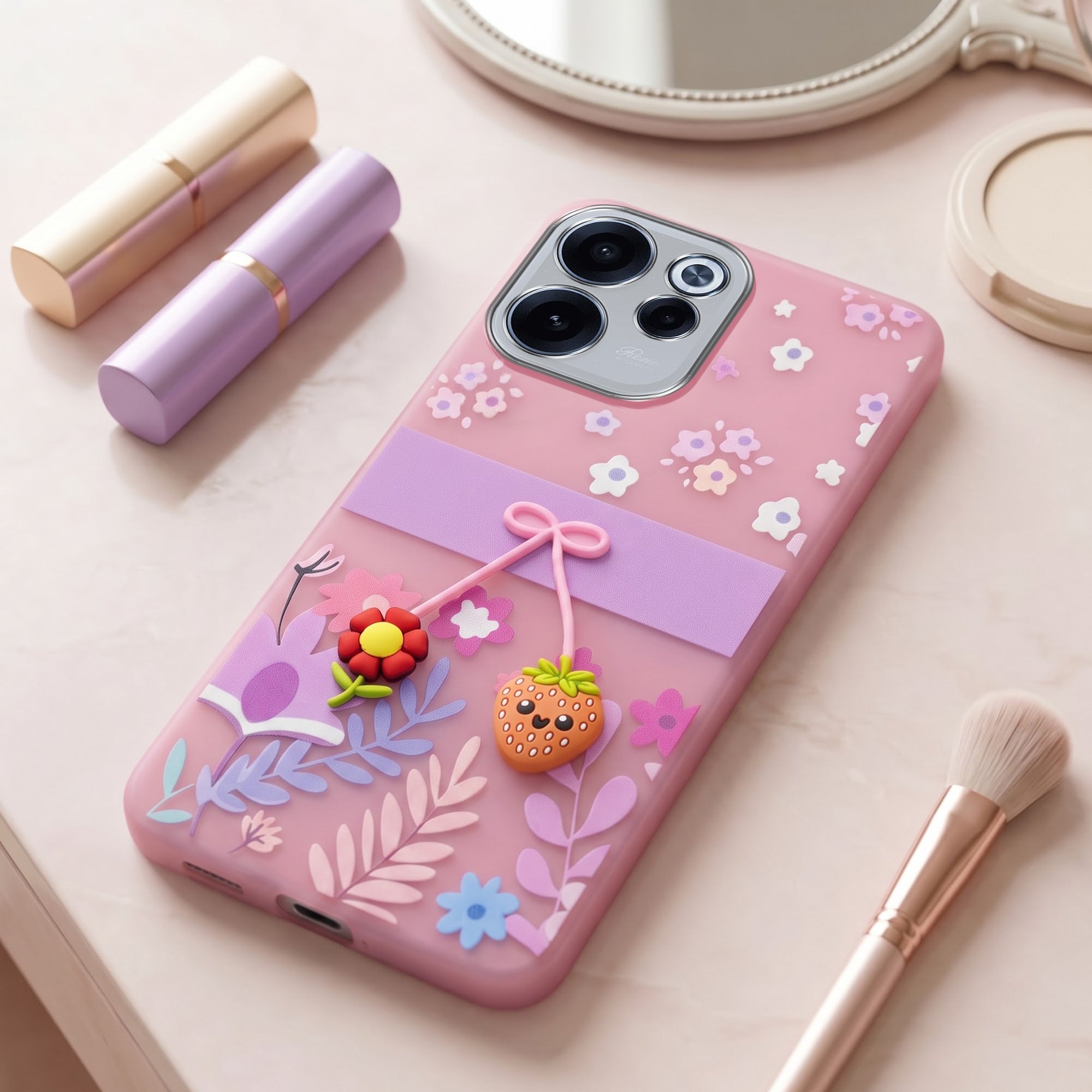 For Oppo Reno 15c Back Cover Case (3D Cute Cartoons | Hard Back Side Soft | Matte Premium Finish | HD Printing)