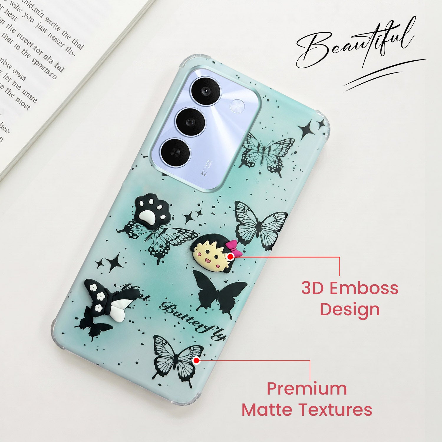 For Realme C83 5G Back Cover Case (3D Cute Cartoons | Hard Back Side Soft | Matte Premium Finish | HD Printing)