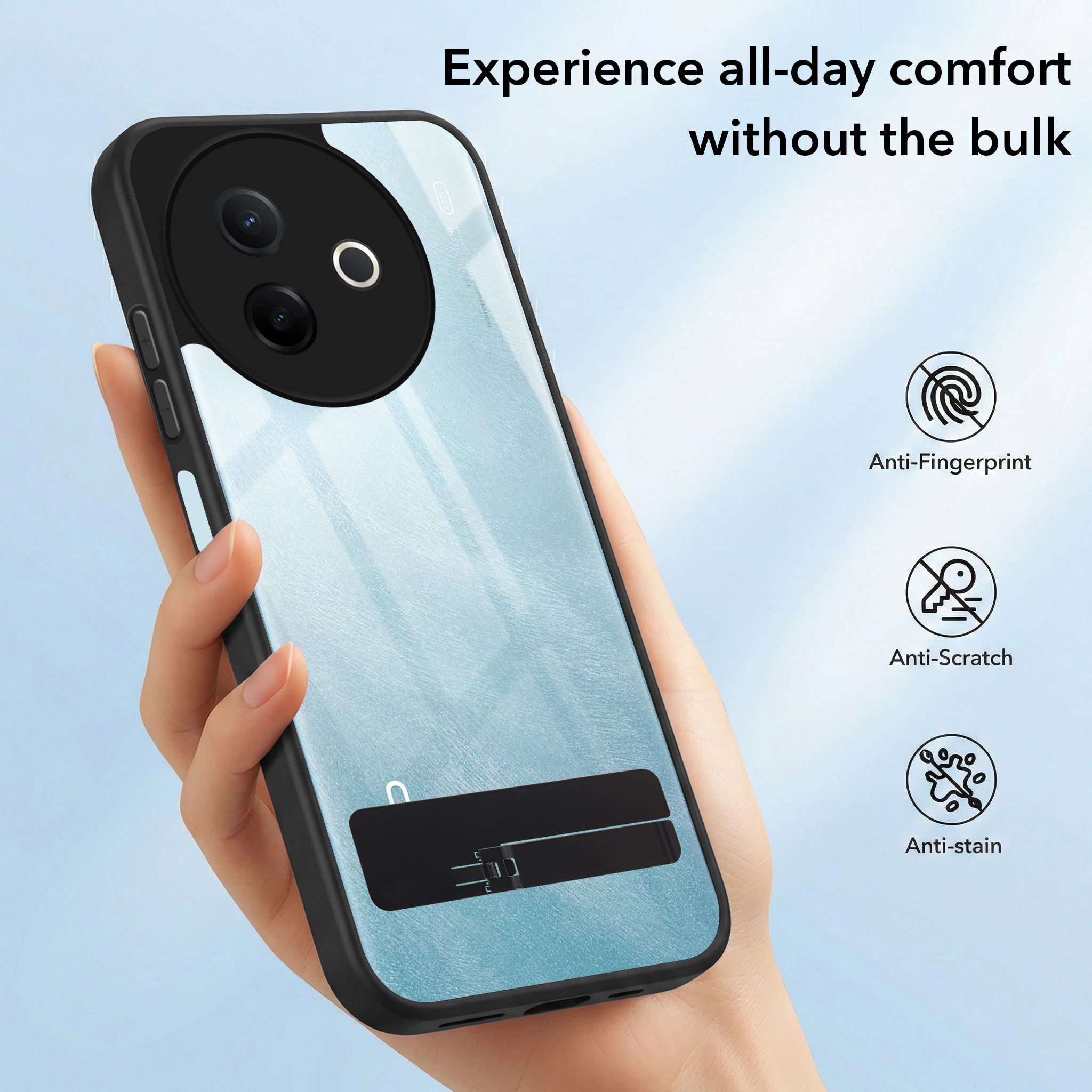 For Vivo Y39 Back Cover Case (Built-in Stand | Lifetime Anti Yellow | Kickstand Shockproof | Camera Protection | MagSafe Compatible)