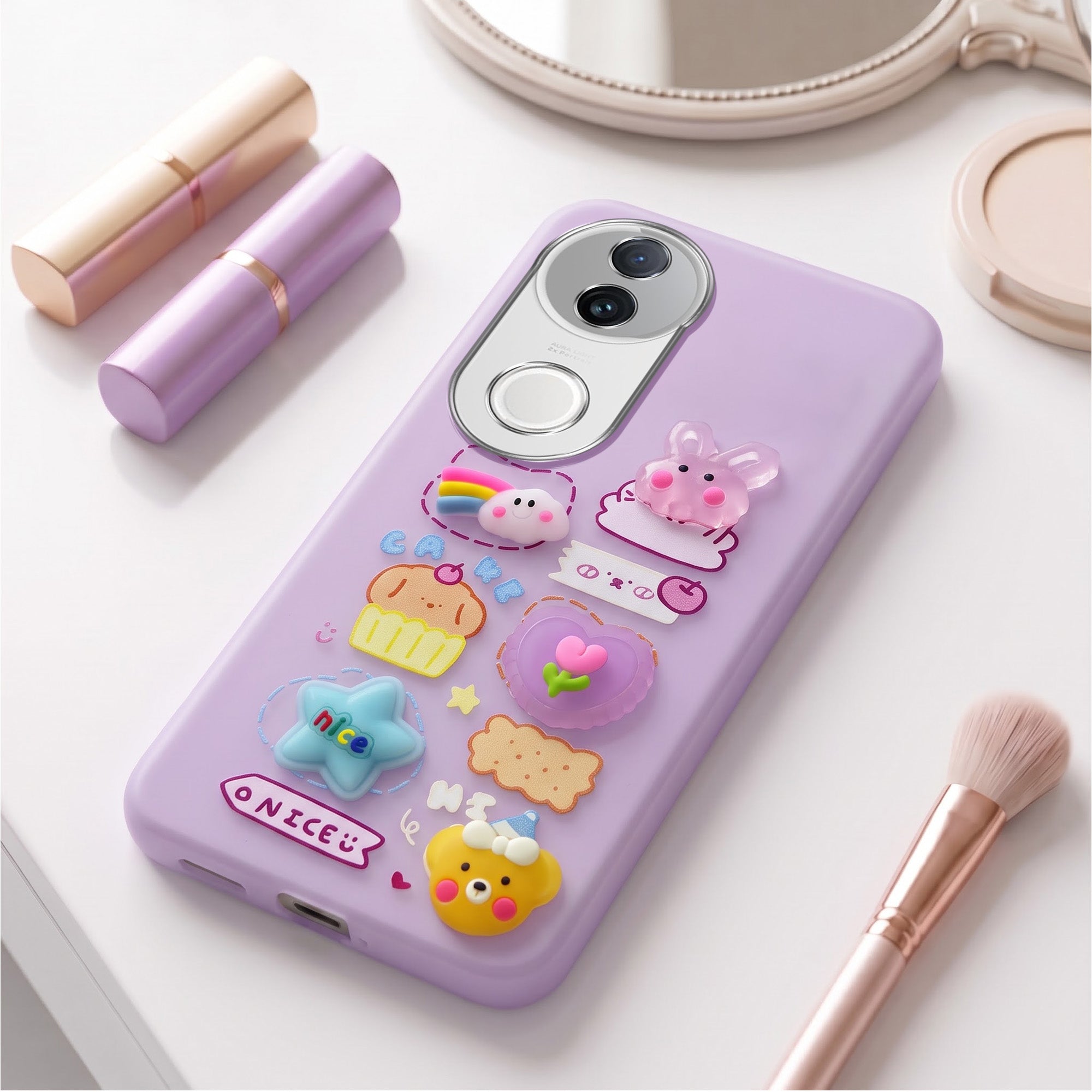 For Vivo iQOO Z10R Back Cover Case (3D Cute Cartoons | Hard Back Side Soft | Matte Premium Finish | HD Printing)