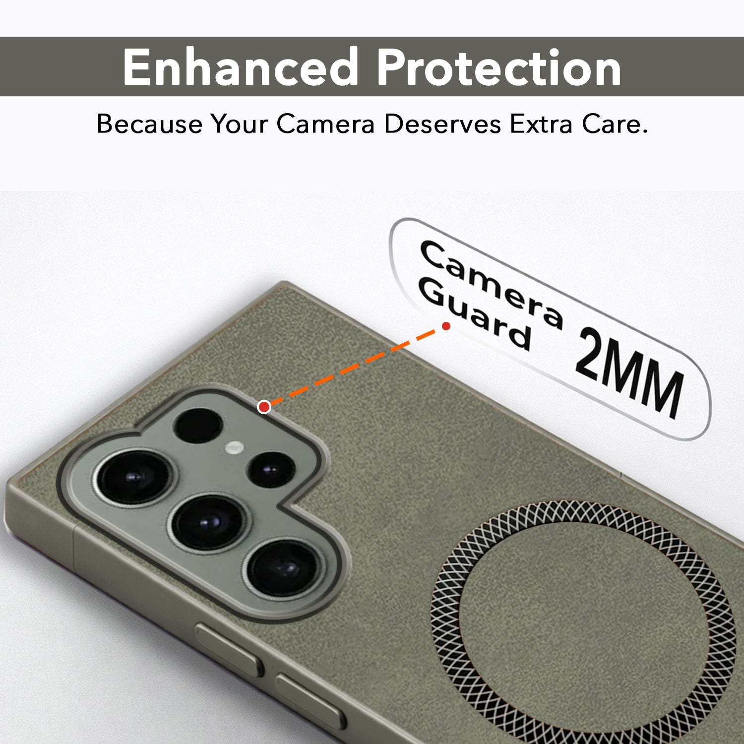 For Samsung Galaxy S23 Ultra 5G Back Cover Case (Sleek Leather Finish | MagSafe Compatible Wireless Charging | Camera Bump Protection)