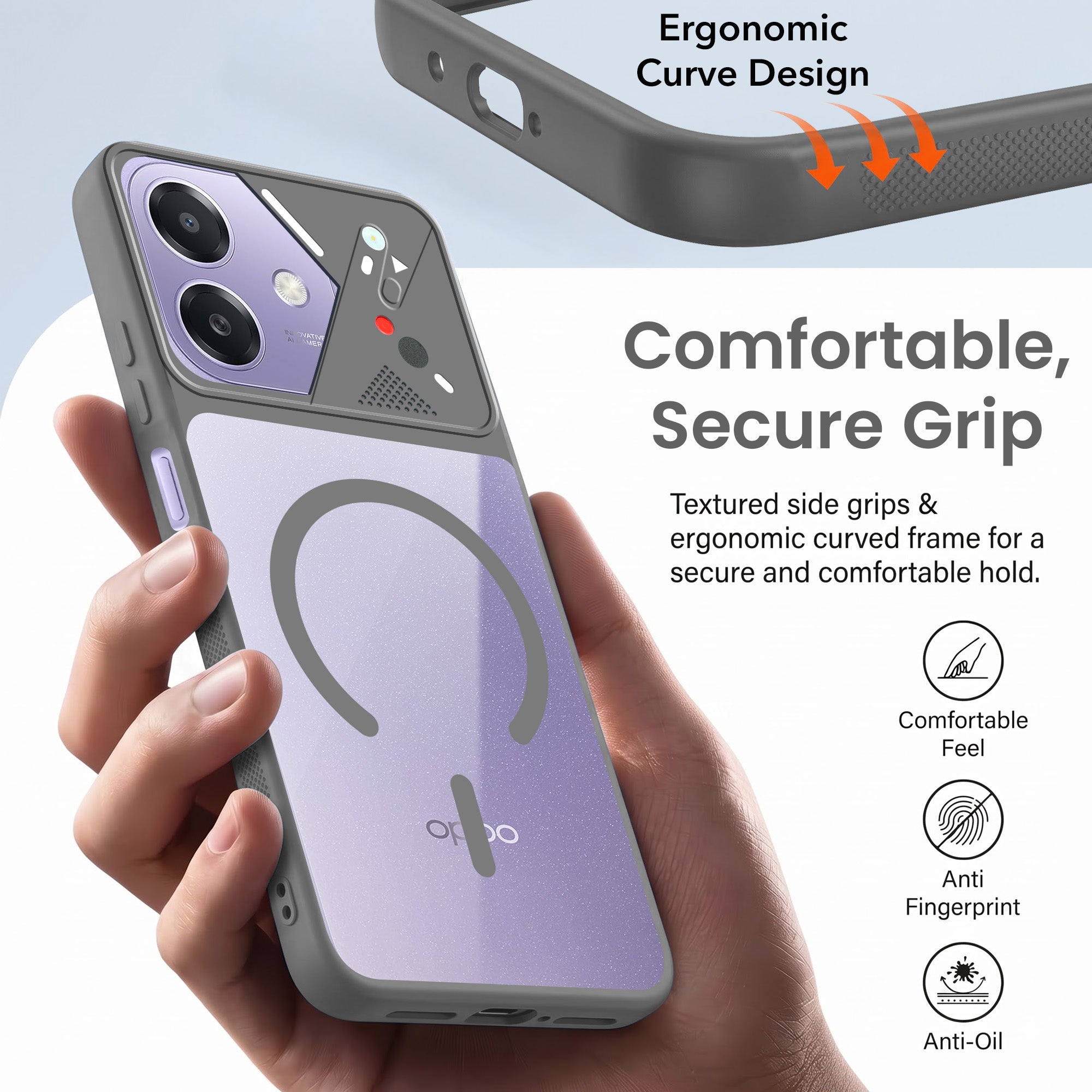 For Oppo A3X (4G/5G) | Oppo A3 5G Back Cover Case Lifetime Anti-Yellow Clear (Camera Protection | Side Grip | Wireless MagSafe Compatible)