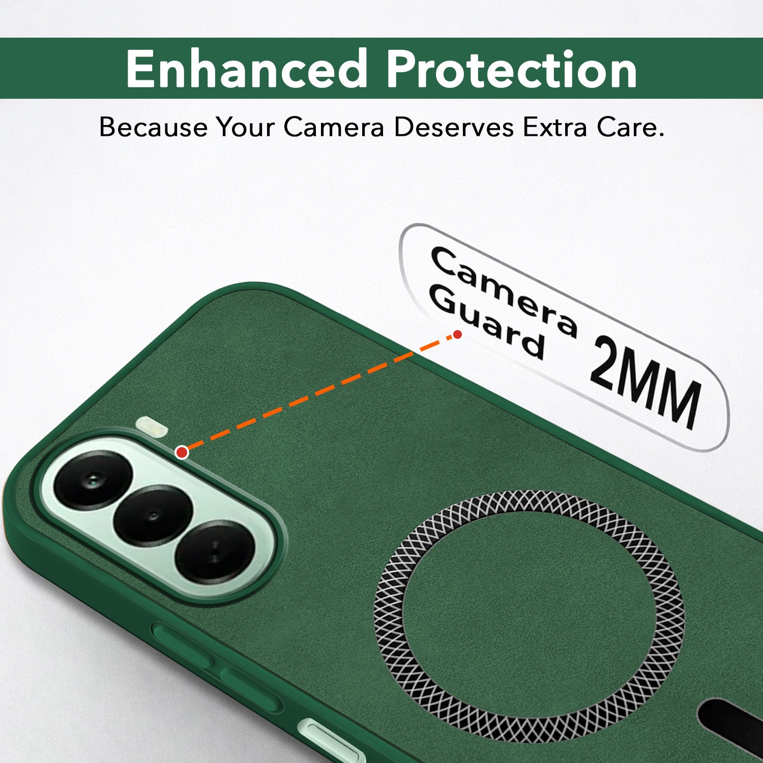 For OnePlus Nord CE 6 Lite Back Cover Case Leather Finish (MagSafe Compatible Wireless Charging | Soft Touch | Camera Bump Protection)