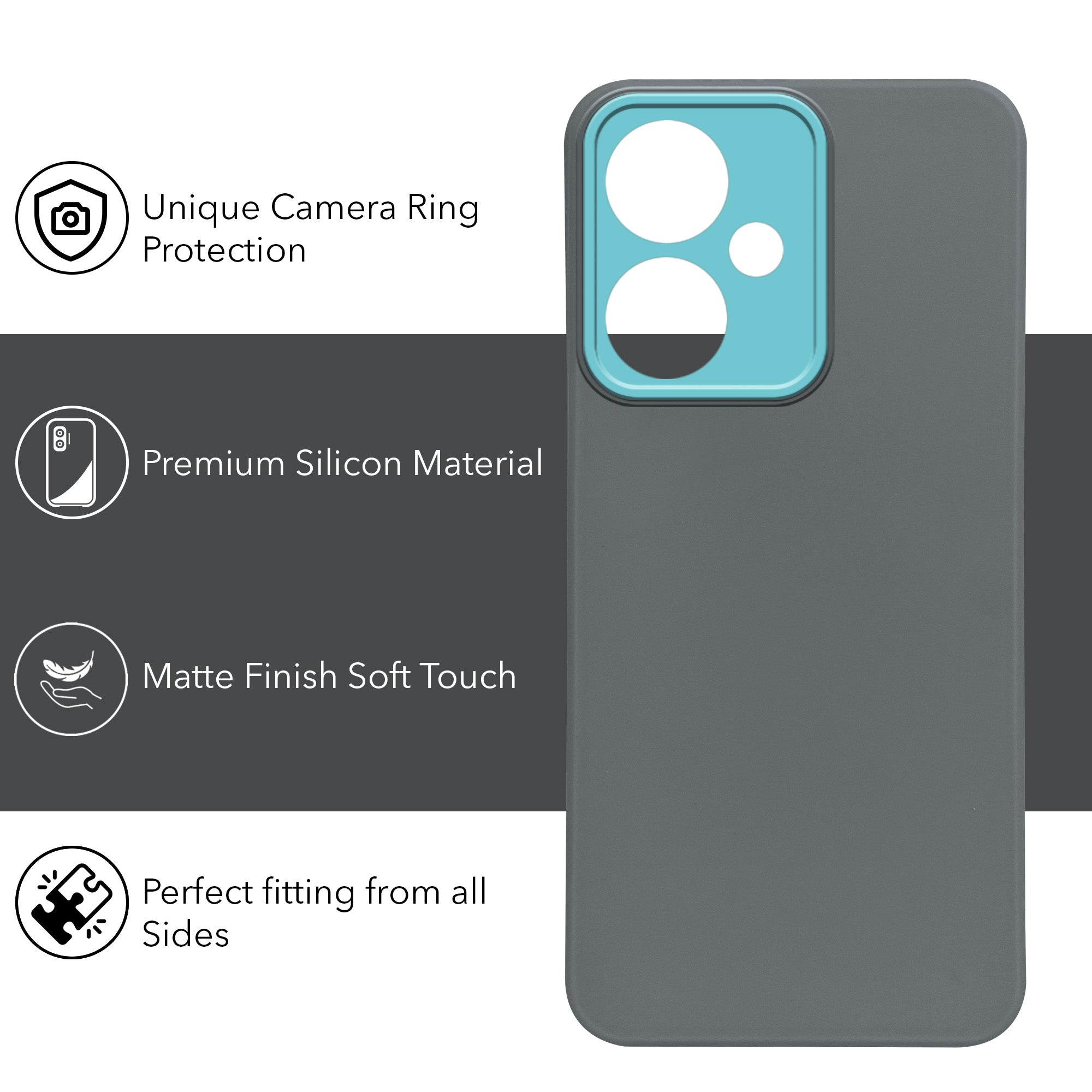For Redmi 13C 5G Back Cover Case (Dual Color Matte Finish | Full Camera Protection | Sleek and Professional)
