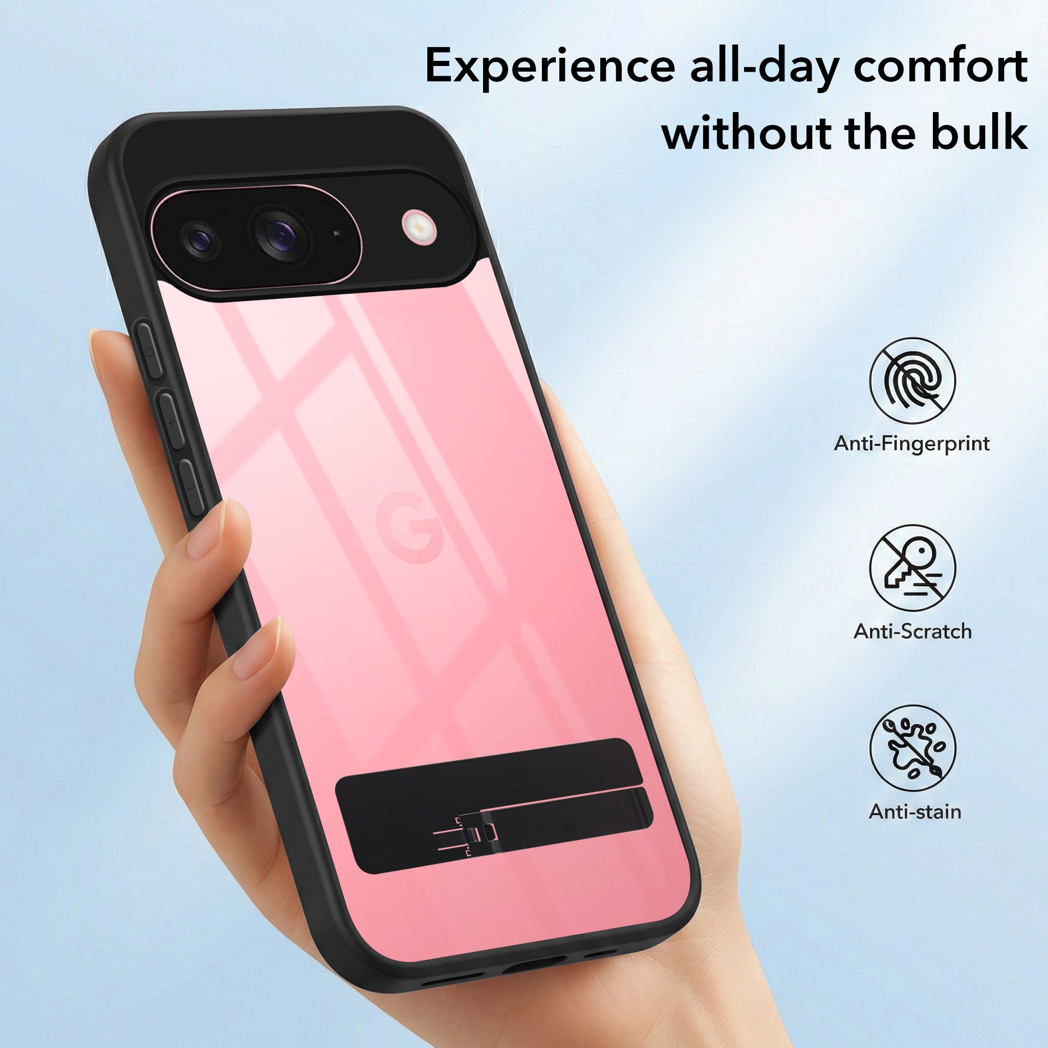 For Google Pixel 9 Back Cover Case (Built-in Stand | Lifetime Anti Yellow | Kickstand Shockproof | Camera Protection | MagSafe Compatible)
