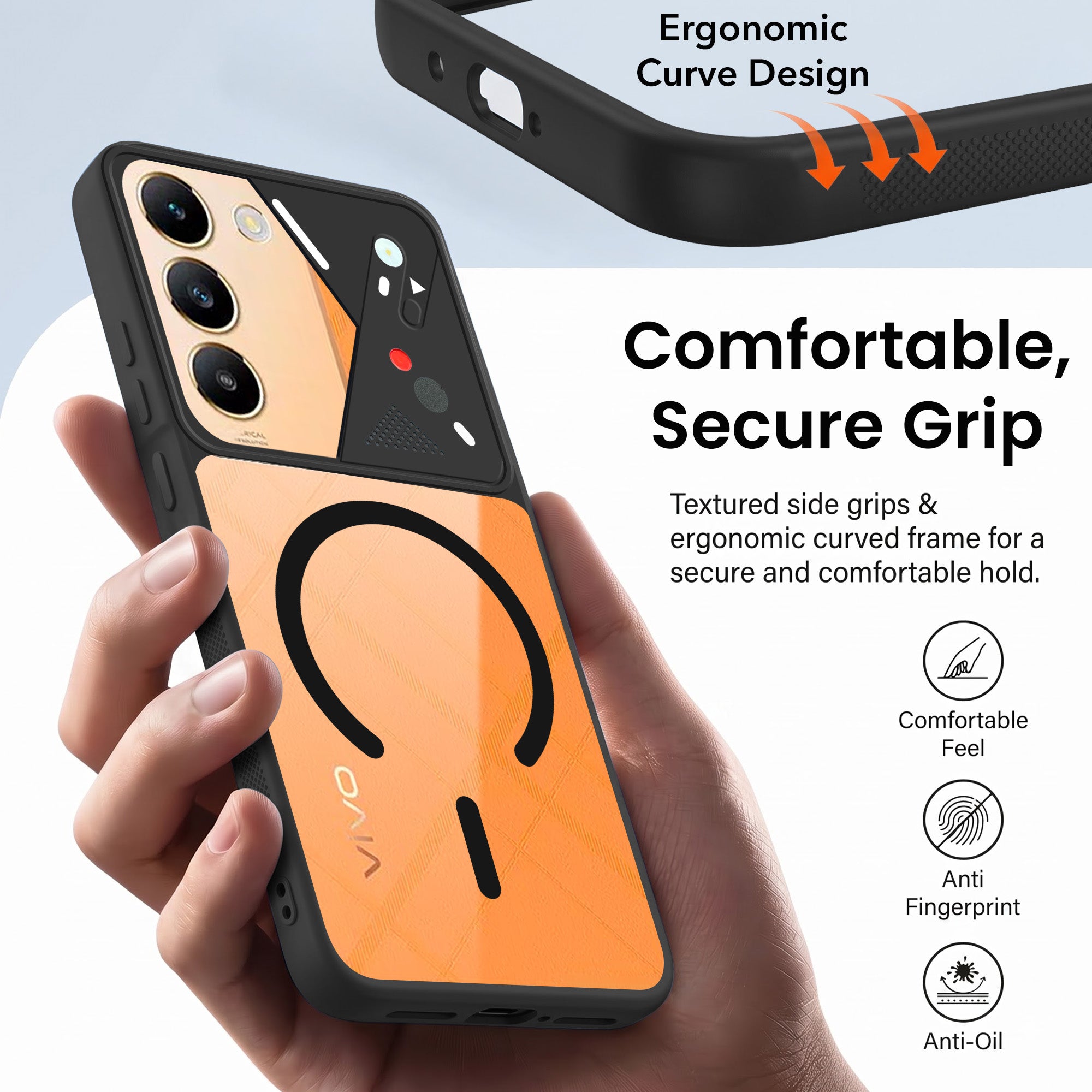 For Vivo Y200e Back Cover Case Lifetime Anti-Yellow Clear (Camera Protection | Side Grip | Wireless MagSafe Compatible)