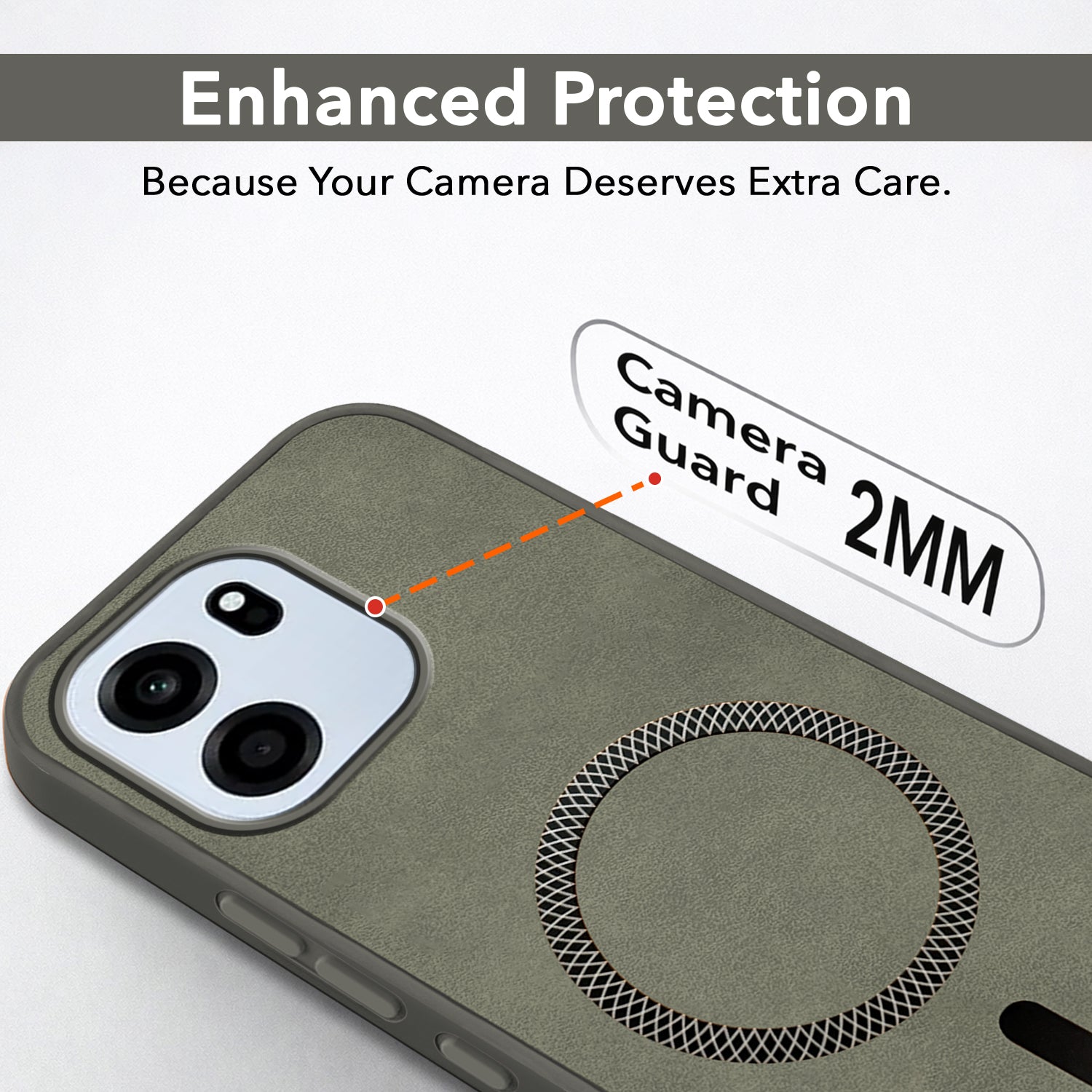 For Oneplus Nord CE 6 Back Cover Case Leather Finish (MagSafe Compatible Wireless Charging | Soft Touch | Camera Bump Protection)