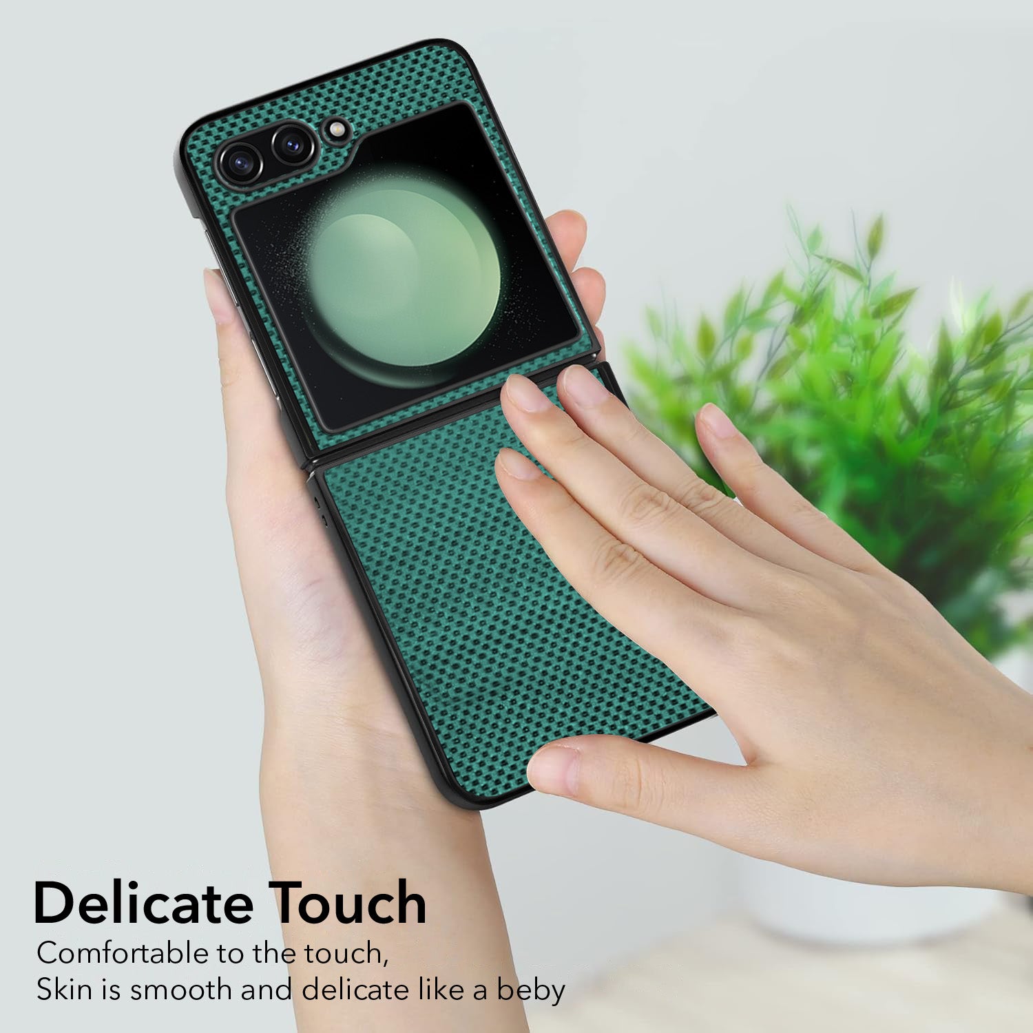 For Samsung Galaxy Z Flip 5 Back Flip Case Cover (Craft Printed Design | Hybrid Texture | Inside Microfiber Cloth)