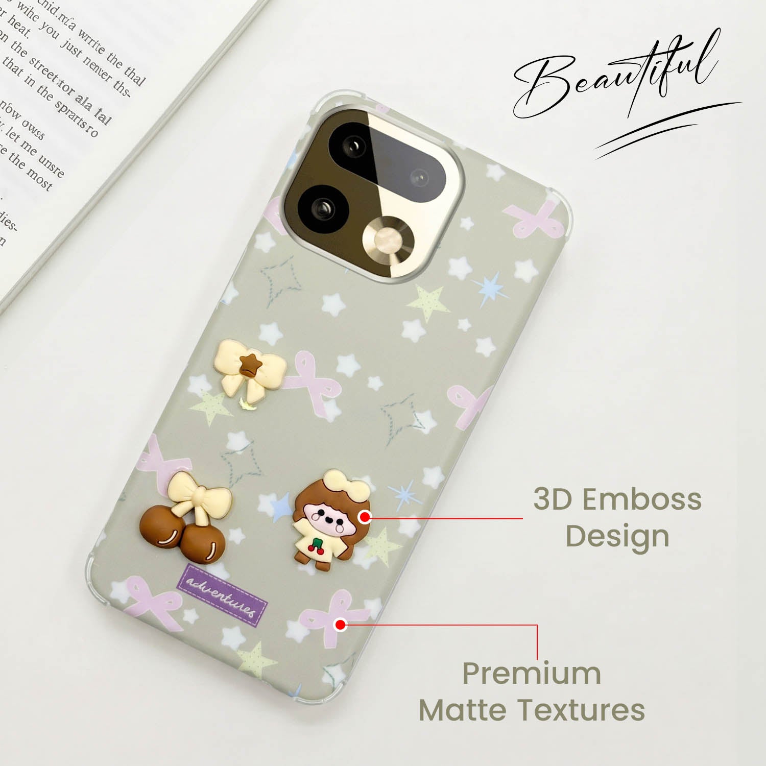 For Realme 16 Pro Plus 5G Back Cover Case (3D Cute Cartoons | Hard Back Side Soft | Matte Premium Finish | HD Printing)