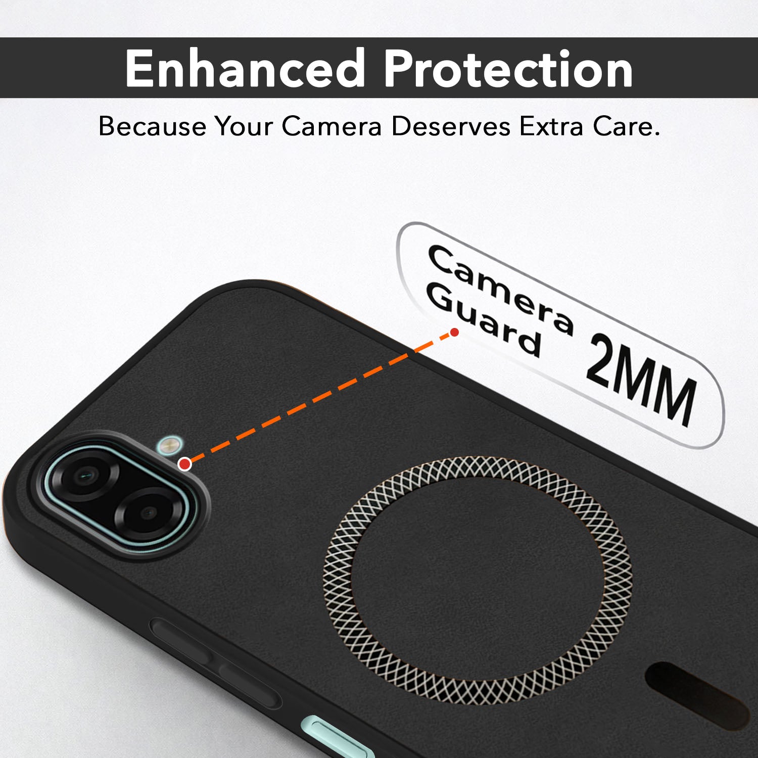 For Samsung Galaxy A07 5G | F70e 5G Back Cover Case Leather Finish (MagSafe Compatible Wireless Charging | Soft Touch | Camera Bump Protection)