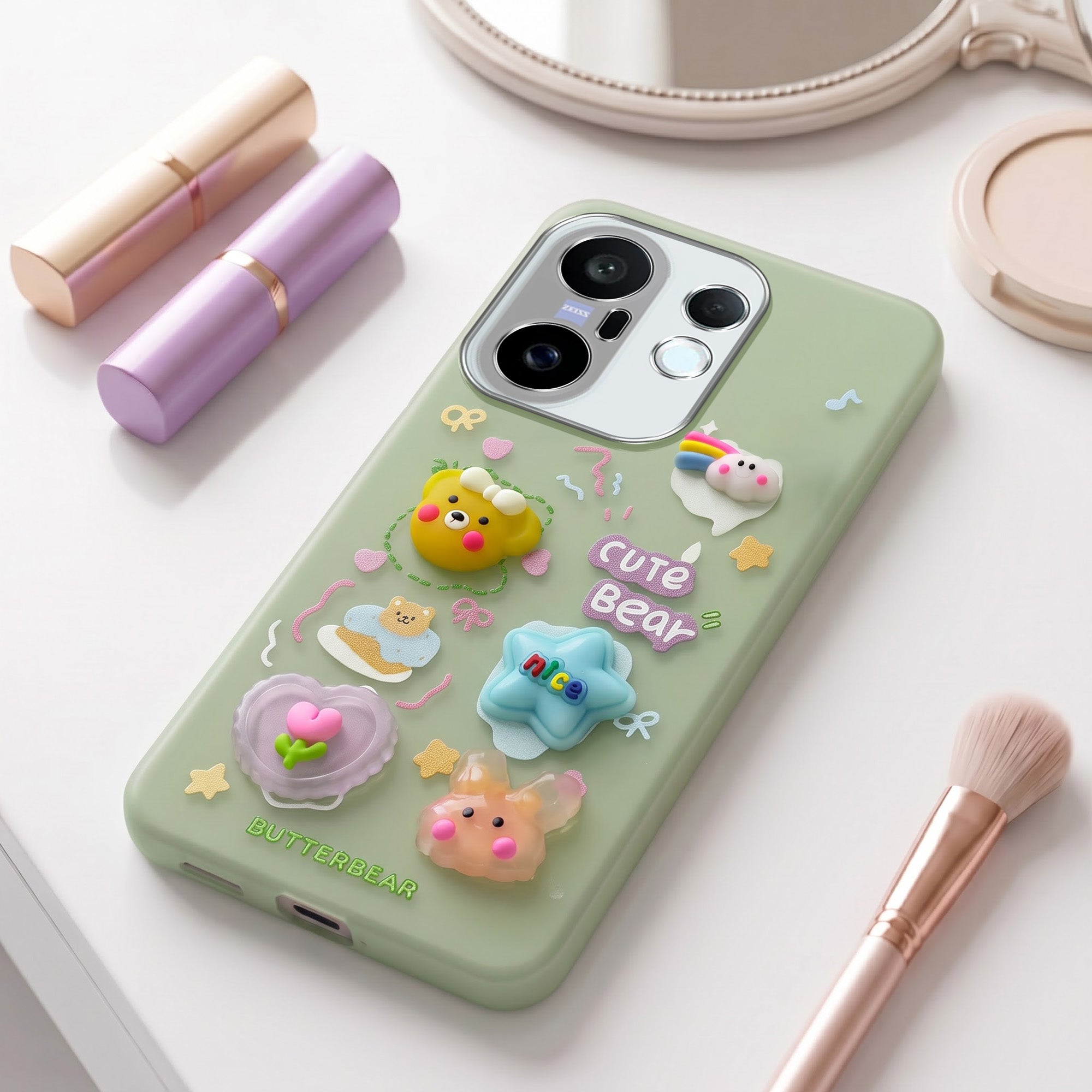 For Vivo X200 FE Back Cover Case (3D Cute Cartoons | Hard Back Side Soft | Matte Premium Finish | HD Printing)