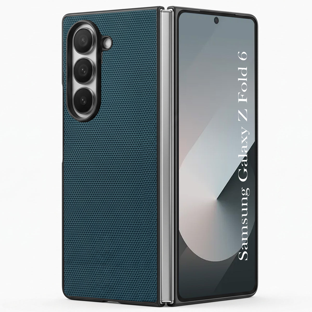 For Samsung Galaxy Z Fold 6 5G Premium Cover Case (Geometric Textured Hard PC | Soft Cloth Lining & Slim Shockproof Protection)