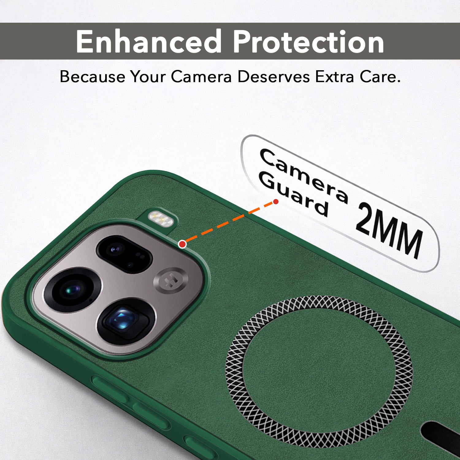 For Oppo Find X9 Pro Back Cover Case Leather Finish (MagSafe Compatible Wireless Charging | Soft Touch | Camera Bump Protection)