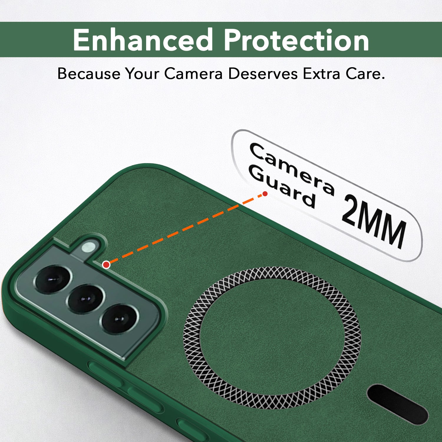 For Samsung Galaxy S22 Plus 5G Back Cover Case Leather Finish (MagSafe Compatible Wireless Charging | Soft Touch | Camera Bump Protection)