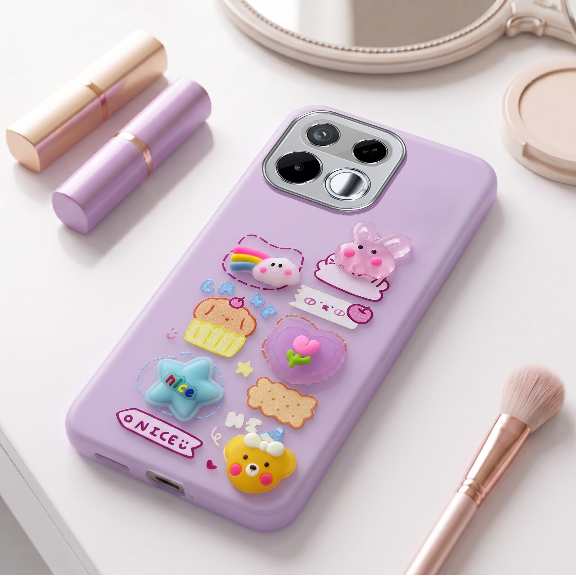 For Realme 16T 5G Back Cover Case (3D Cute Cartoons | Hard Back Side Soft | Matte Premium Finish | HD Printing)