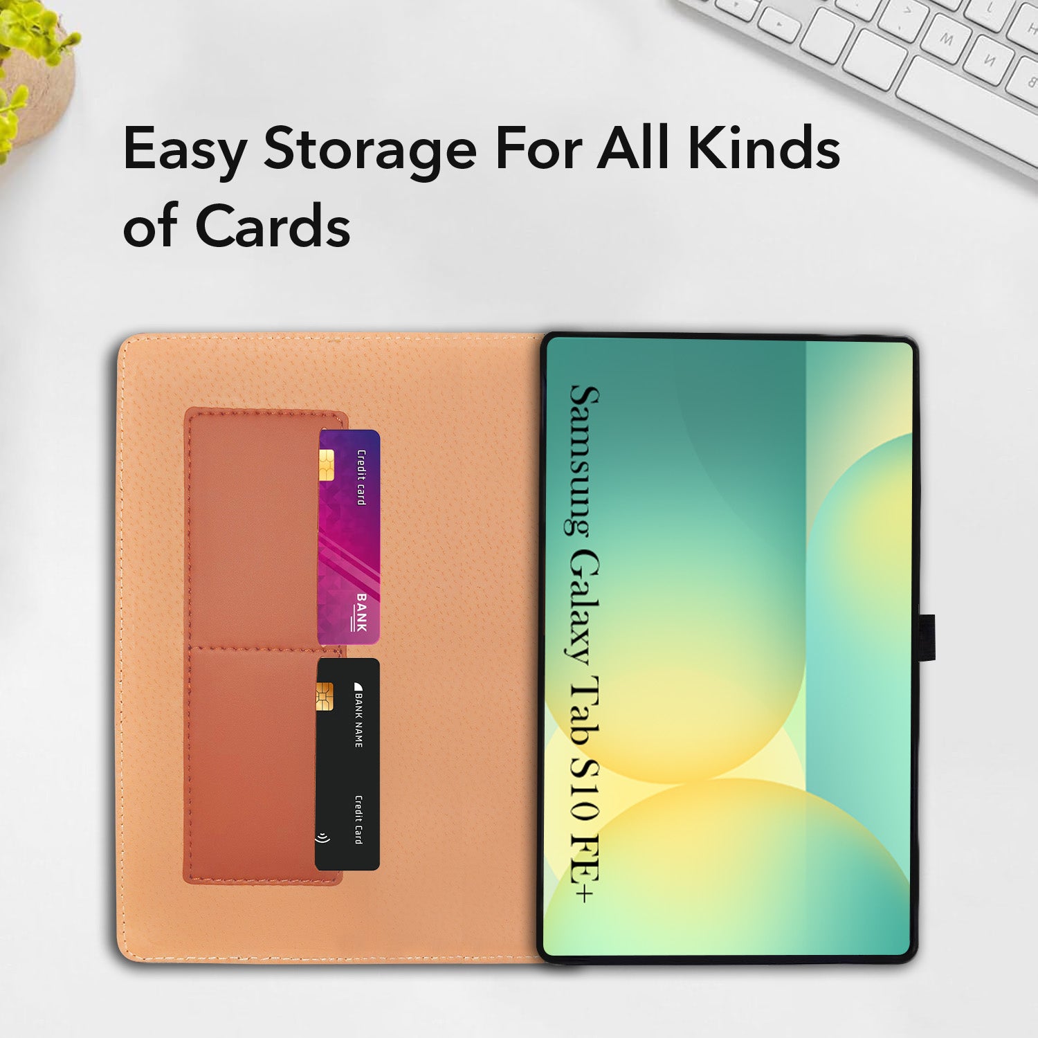 For Samsung Galaxy Tab S10 FE+ SM-X620/ X626/ X626B 13.1 Inch Flip Cover Folio Cover (PU Leather | Multi-Angle Smart Stand | Card Storage Slots | Silicone Back Pouch)
