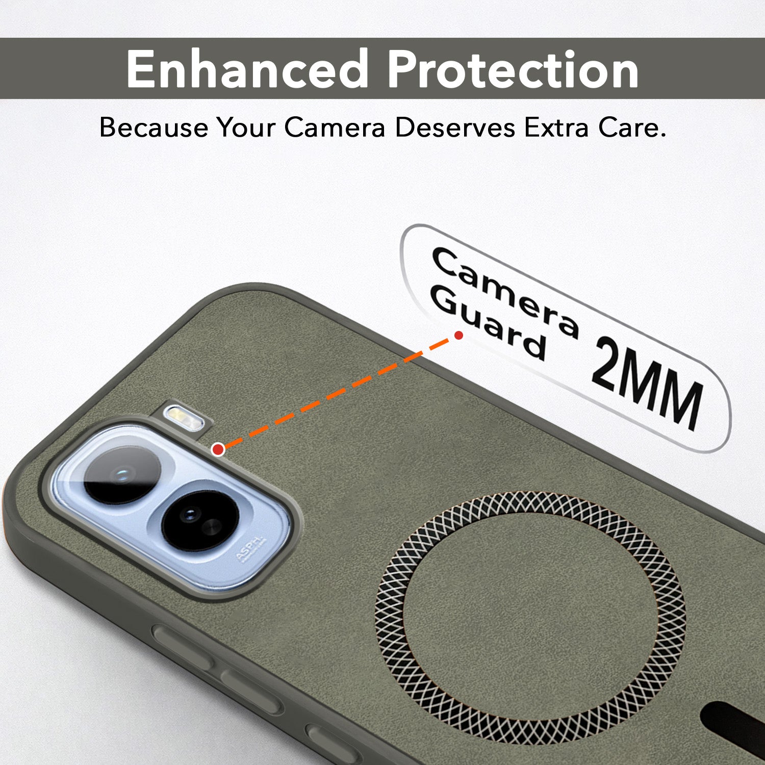 For Vivo T5 Pro 5G Back Cover Case Leather Finish (MagSafe Compatible Wireless Charging | Soft Touch | Camera Bump Protection)