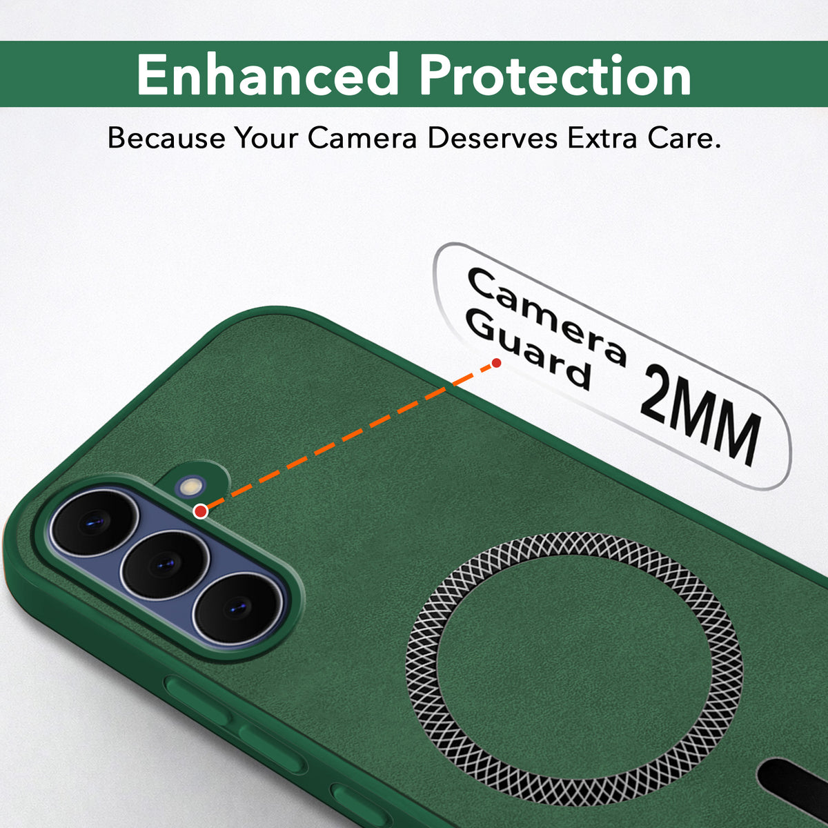 For Samsung Galaxy S25 FE Back Cover Case Leather Finish (MagSafe Compatible Wireless Charging | Soft Touch | Camera Bump Protection)