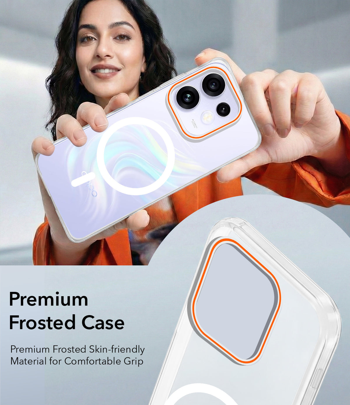 For Oppo Reno 16 Back Cover Case (Soft Touch | Camera Bump Protection | MagSafe Compatible | Matte Finish)