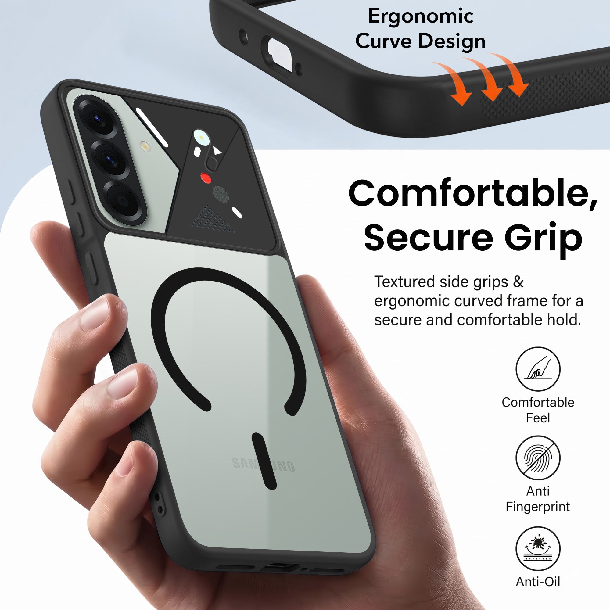 For Samsung Galaxy A56 Back Cover Case Lifetime Anti-Yellow Clear (Camera Protection | Side Grip | Wireless MagSafe Compatible)